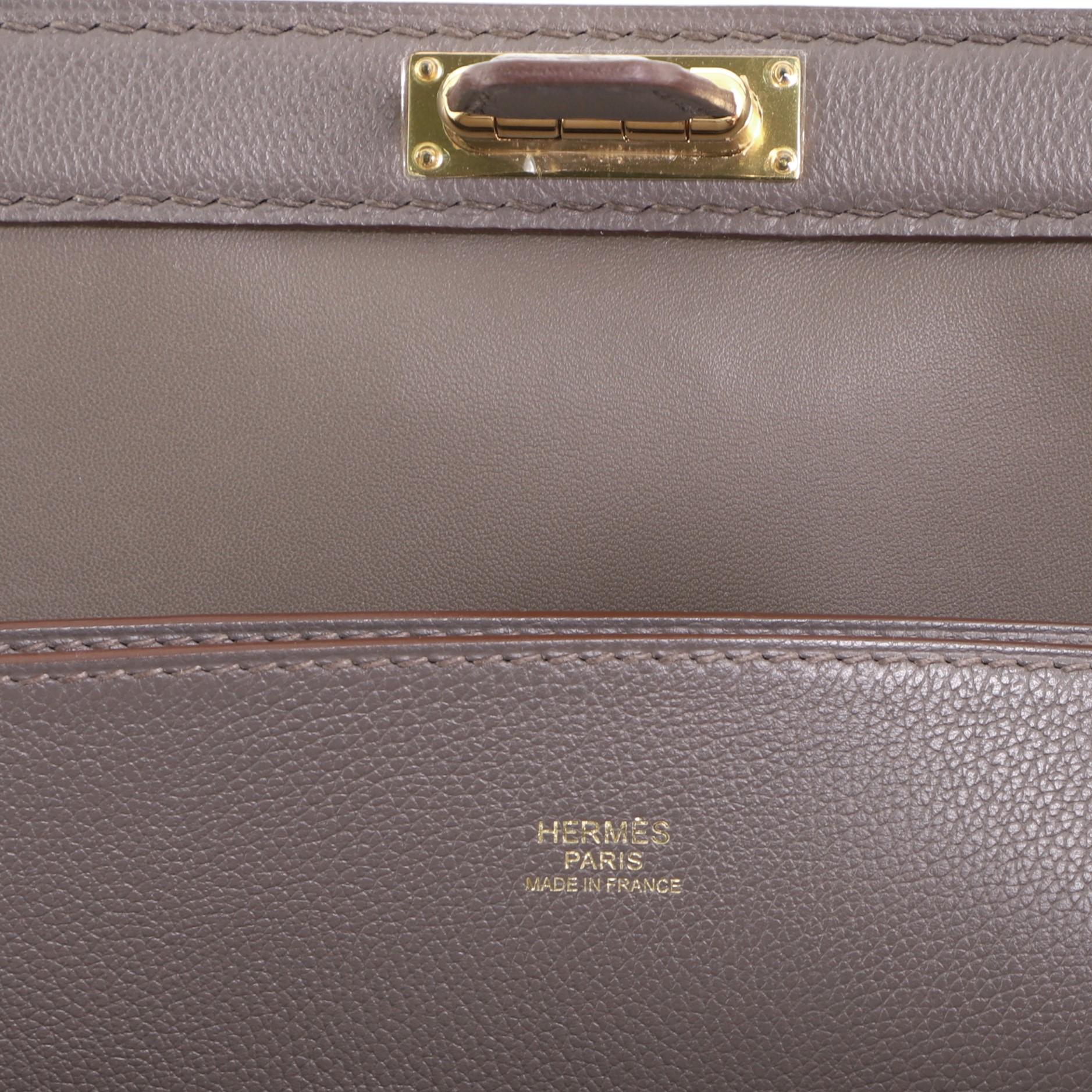 Gray Hermes Convoyeur Handbag Evercolor 26