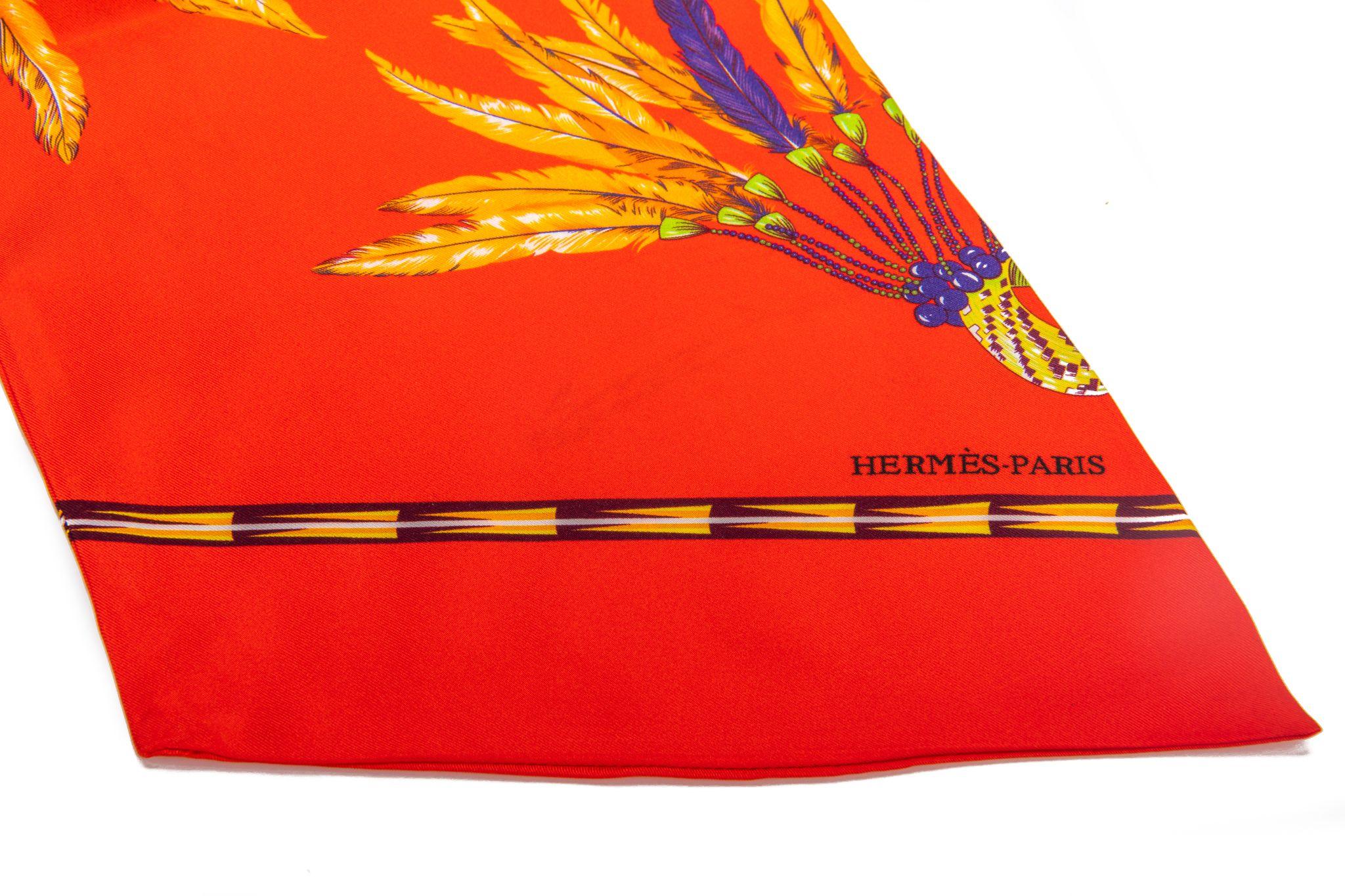 Hermes Coral Brazil Maxi Twilly Scarf BN In New Condition For Sale In West Hollywood, CA