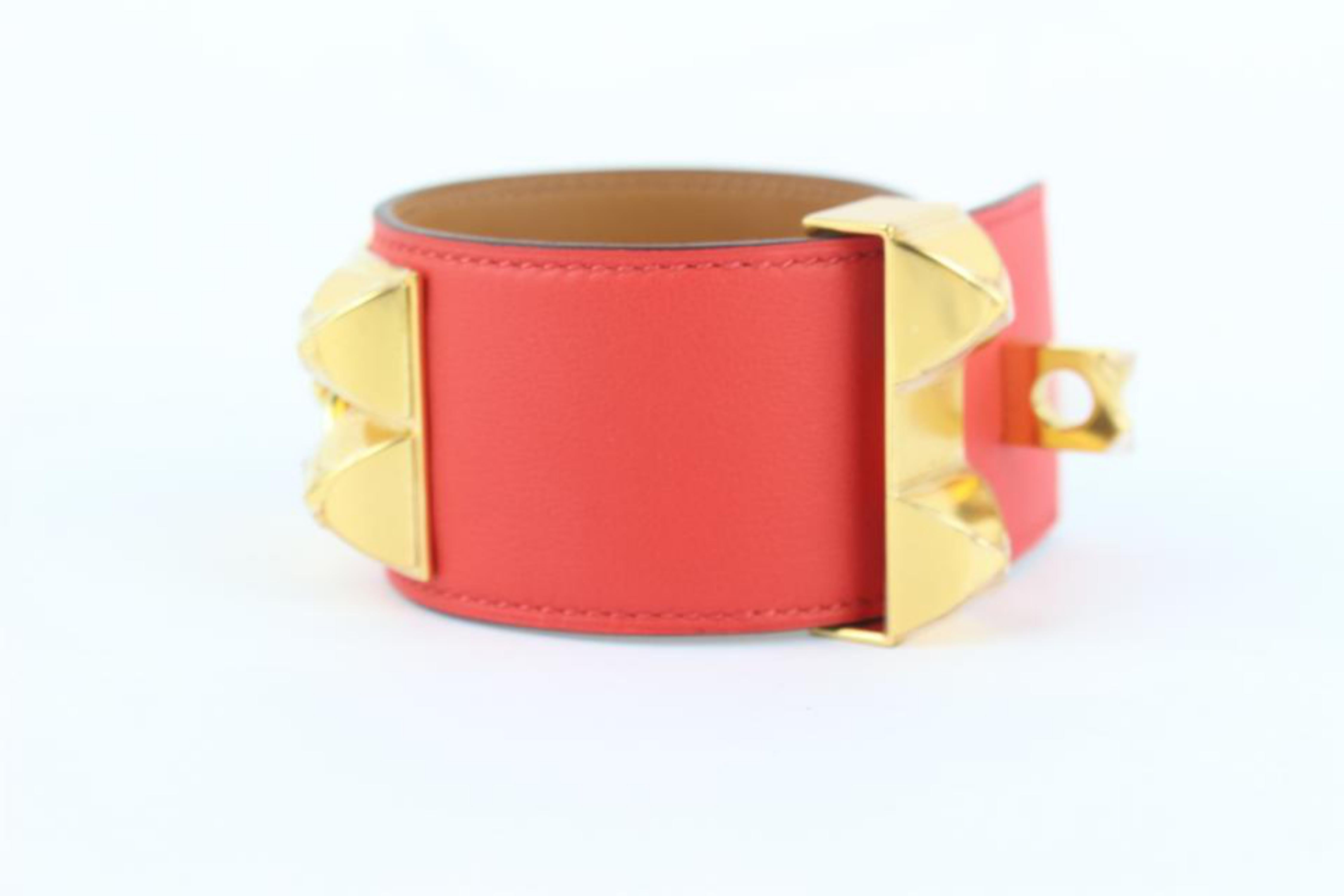 Hermès Coral Cdc Collier De Chien Cuff 37hz1009 Bracelet For Sale 4