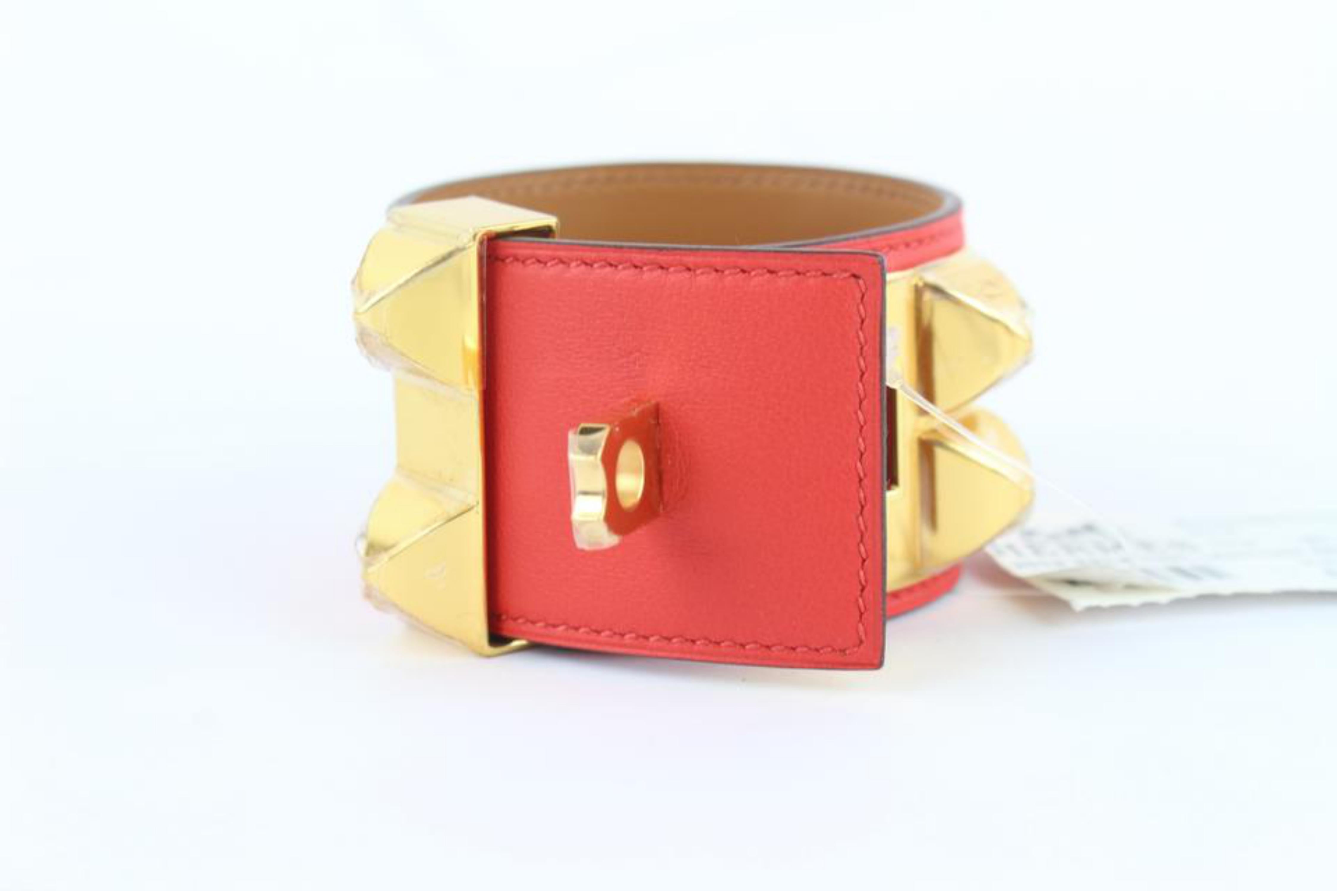 Hermès Coral Cdc Collier De Chien Cuff 37hz1009 Bracelet For Sale 5