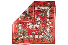 Hermès Coral Kachinas Silk Shawl