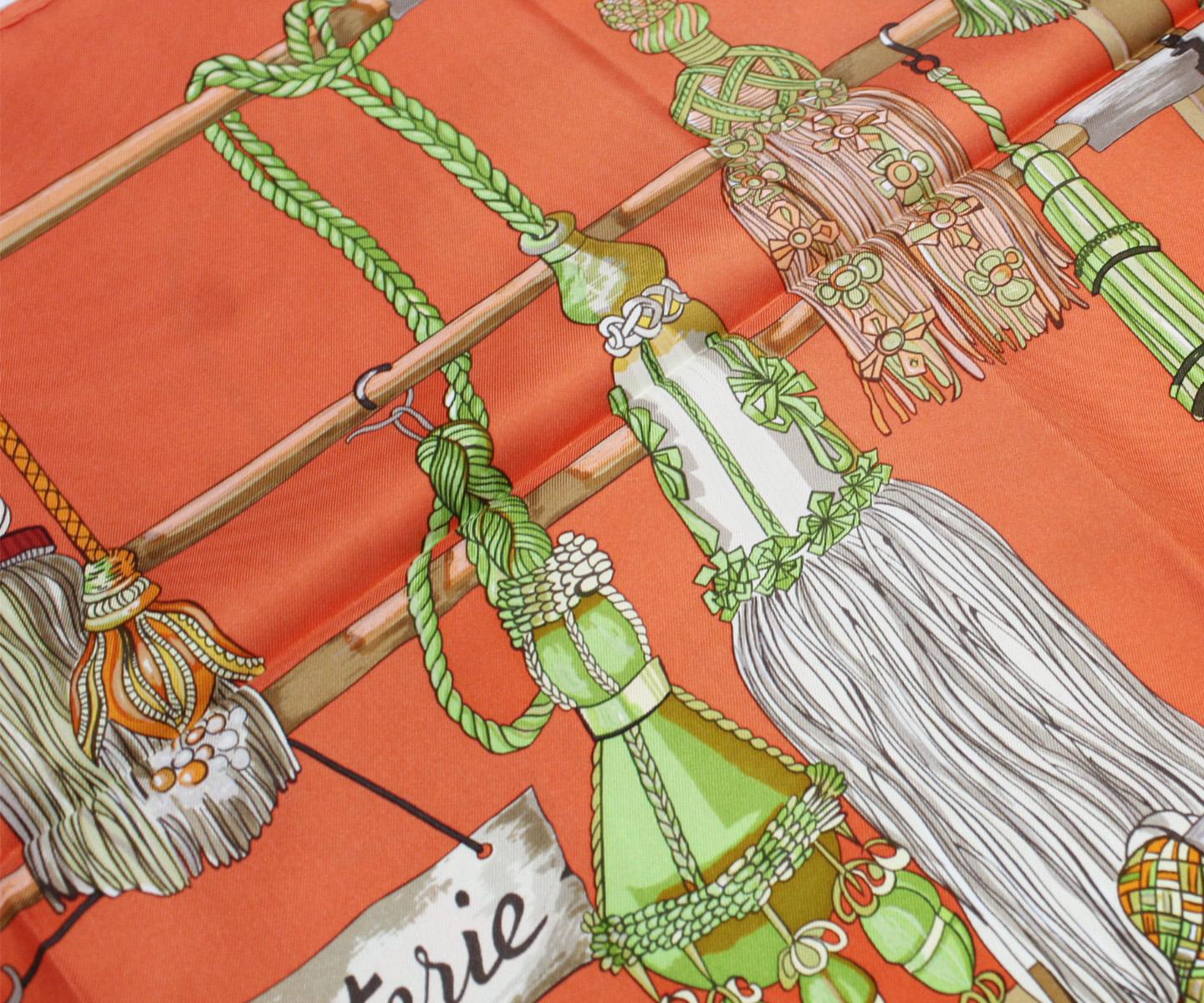 Orange Hermes Coral, Pink and Green Passementerie (Tassel)  by Francoise Heron 