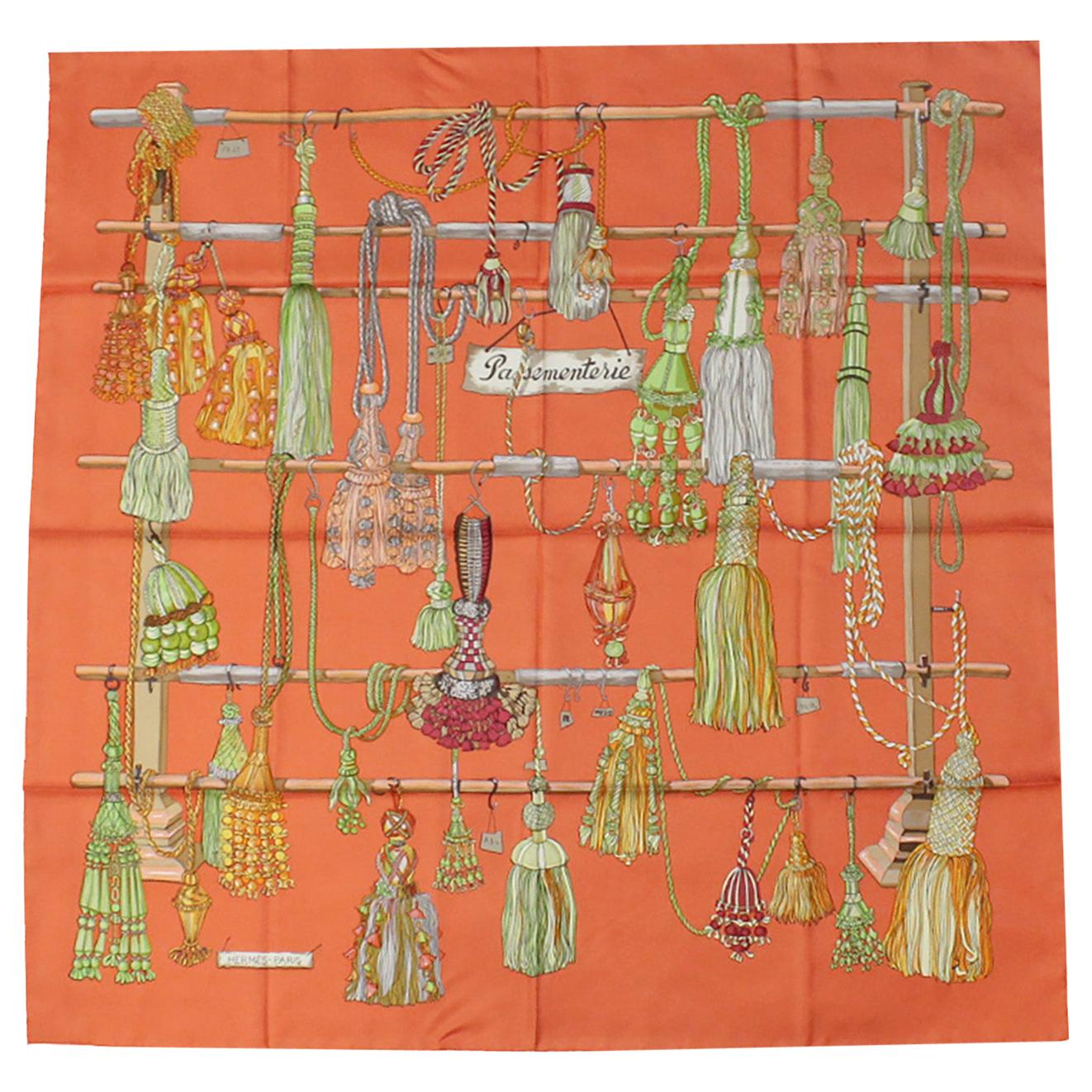 Hermes Coral, Pink and Green Passementerie (Tassel)  by Francoise Heron 