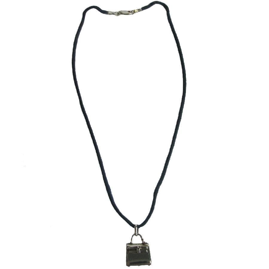 hermes kelly silver necklace