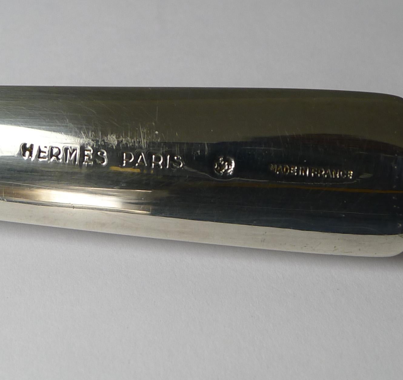 Mid-20th Century Hermes Cordage Letter Opener in Silver Plate, circa 1960s