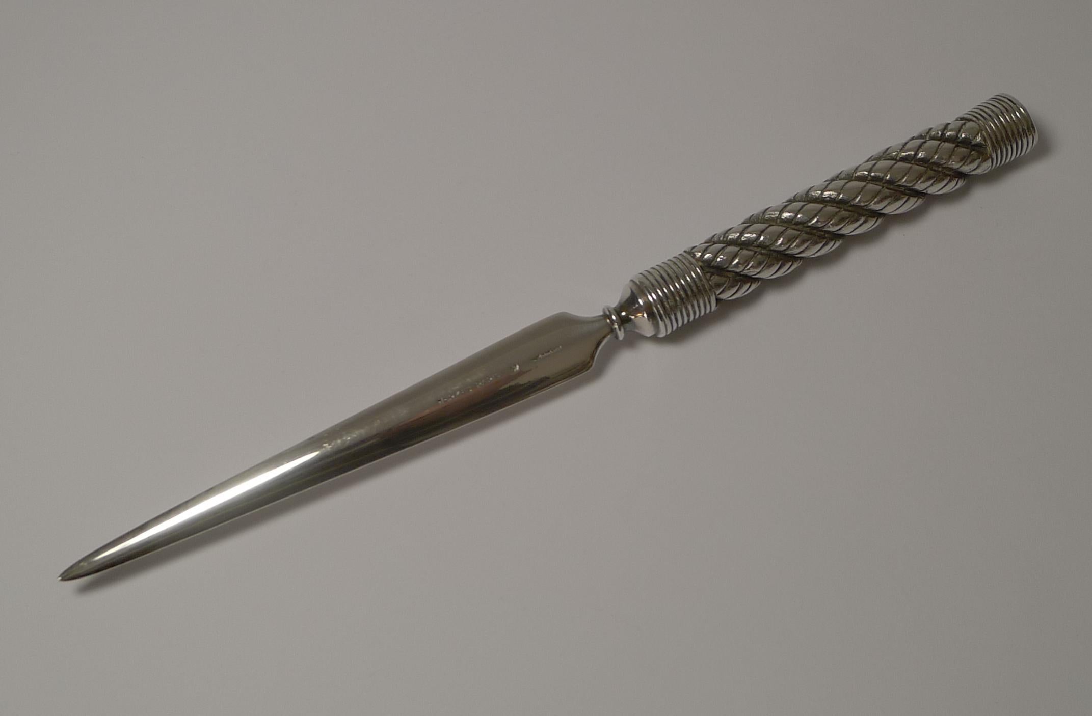 Hermes Cordage Letter Opener in Silver Plate, circa 1960s 2