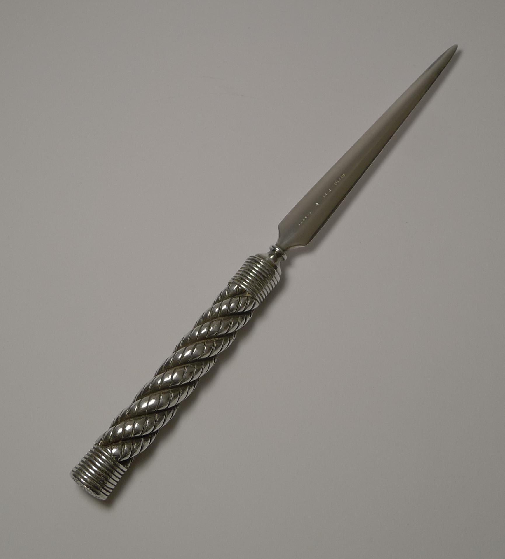 Hermes Cordage Letter Opener in Silver Plate, circa 1960s 3