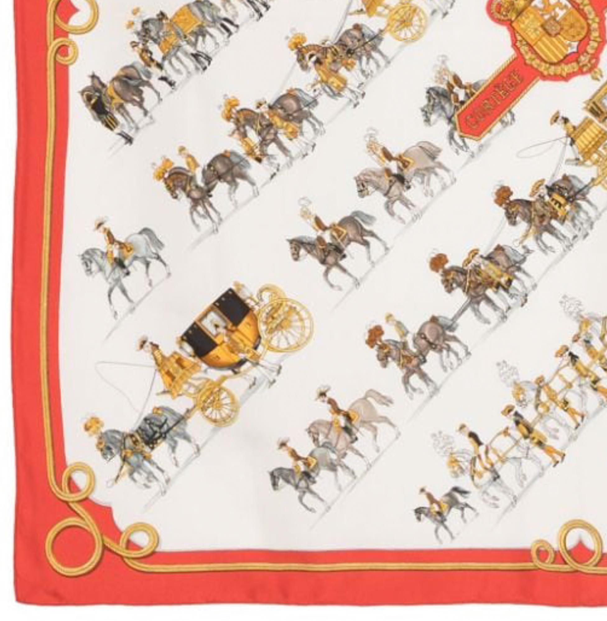 Women's or Men's Hermes Cortege Royal by Philippe Ledoux Silk Scarf For Sale