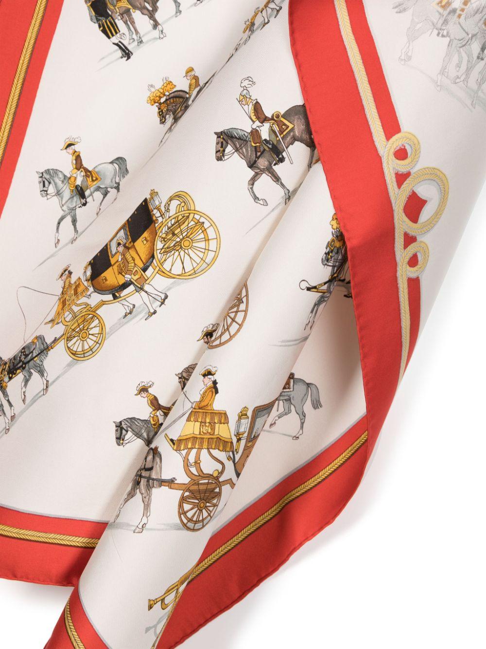 Hermes Cortege Royal by Philippe Ledoux Silk Scarf For Sale 2
