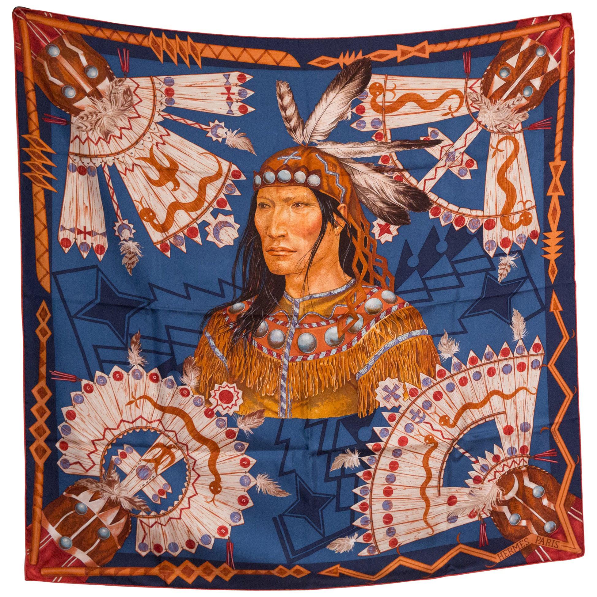 Hermes Cosmogonie Apache by A Tzapoff Silk Scarf at 1stDibs