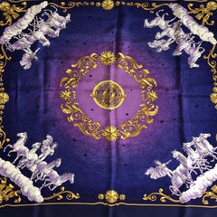 Hermes Cosmos Silk Twill Scarf Shawl by Philippe Ledoux 90cm