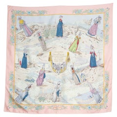 Pañuelo de seda Hermes "Costumes des Départements de la Seine..." de Z. Pauwels