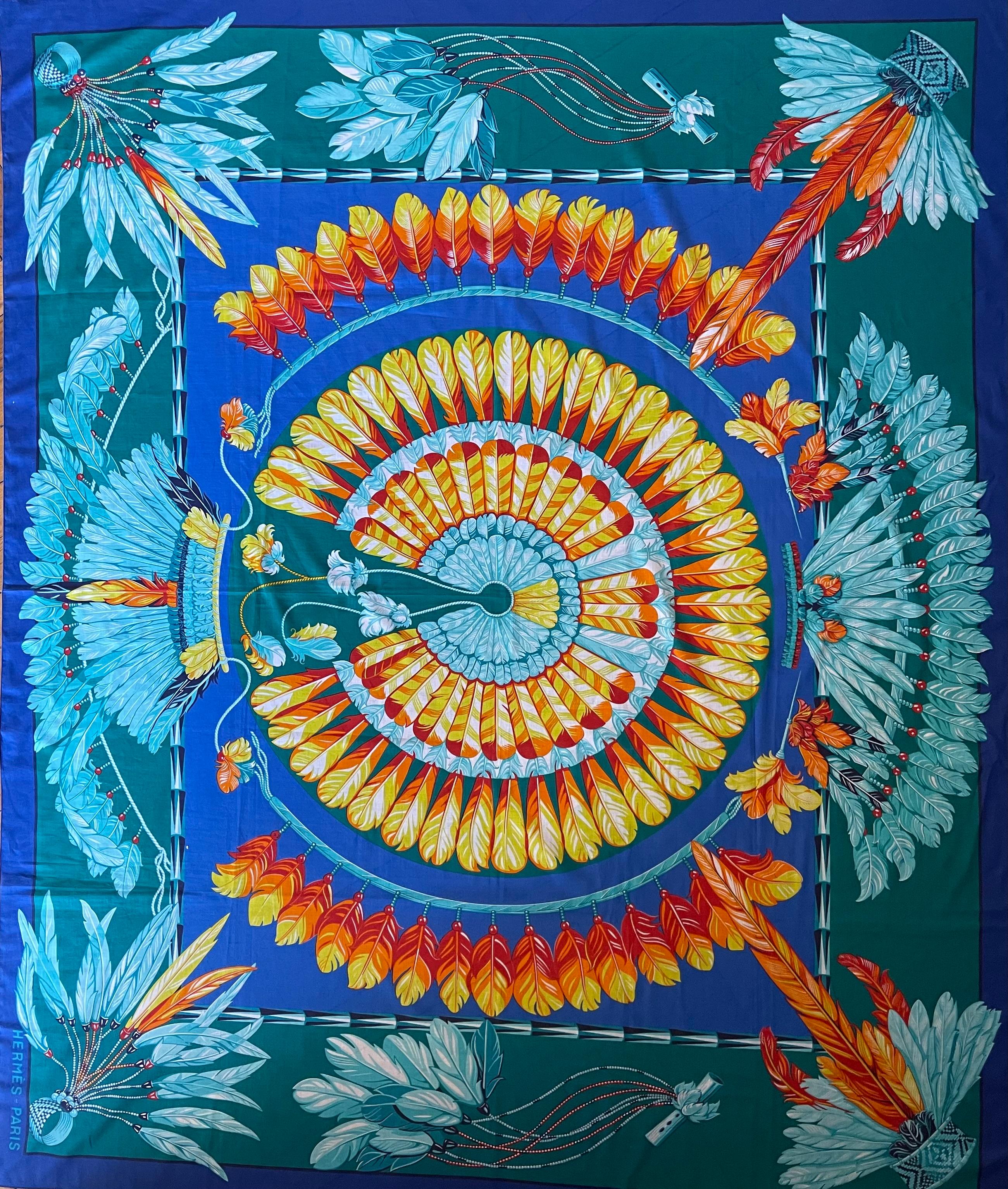 Blu Hermès Pareo in cotone 
