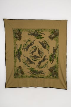 Hermès Cotton Jersey Foulard with 'The Cheetahs', 2007