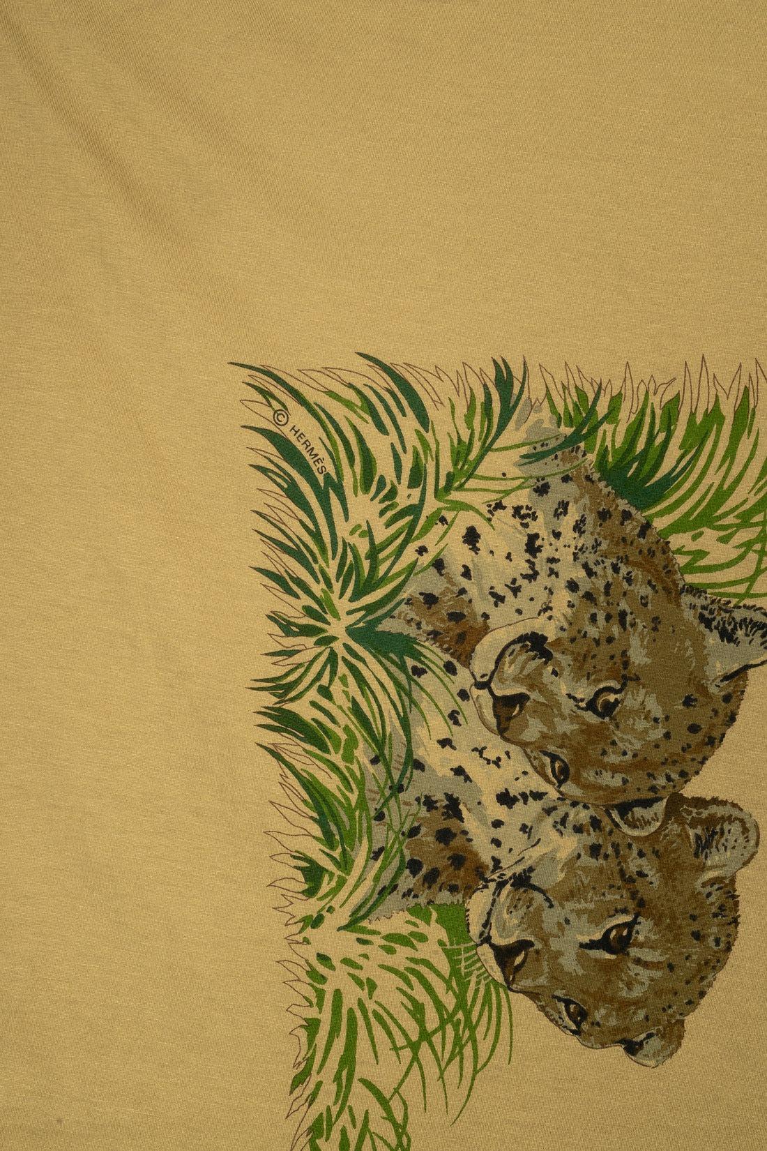 Women's Hermès Cotton Jersey Foulard with 'The Cheetahs', 2007 For Sale