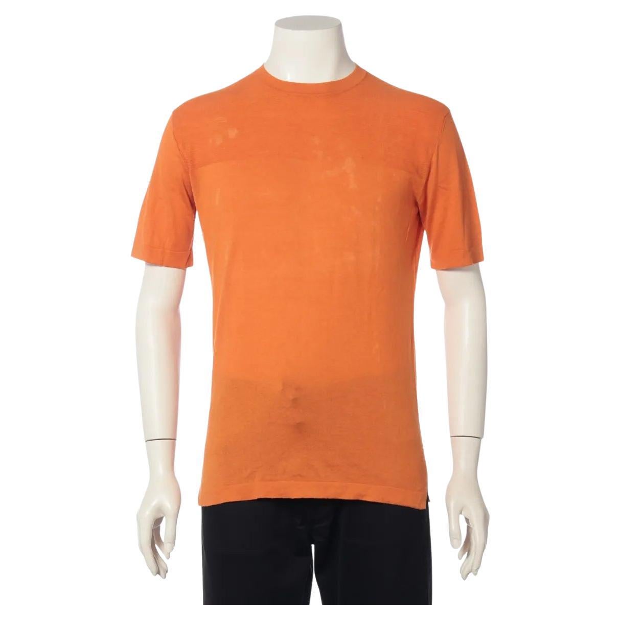 T-shirt Hermès in maglia di cotone arancione in vendita