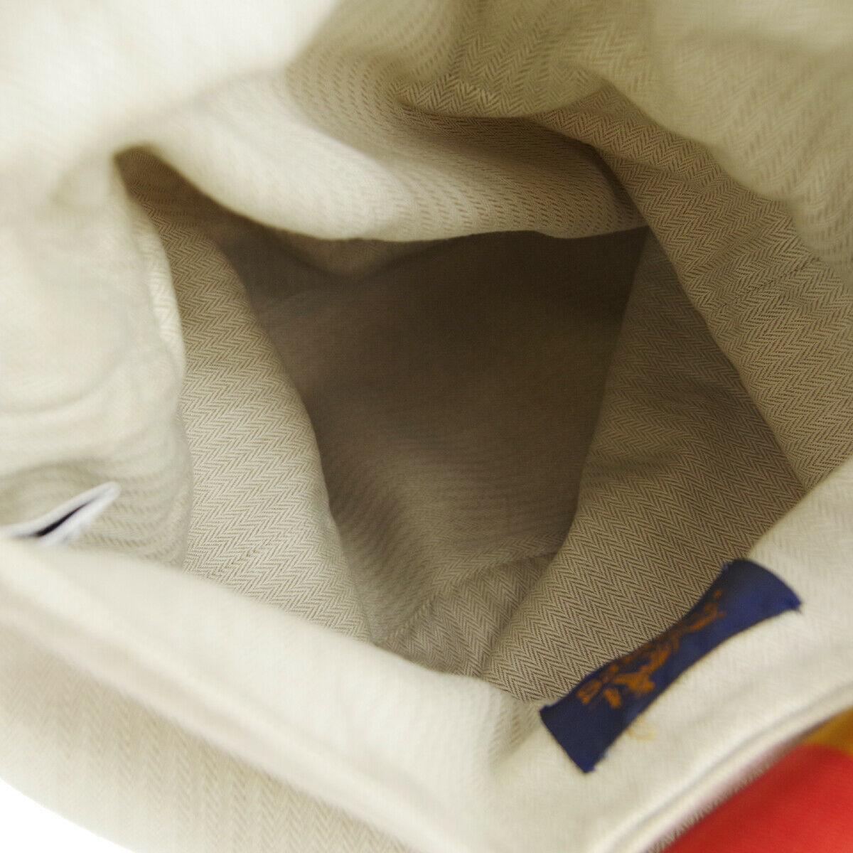 Beige Hermes Cotton Rocabar Carryall Men's Women' Travel Shoulder Knapsack Backpack