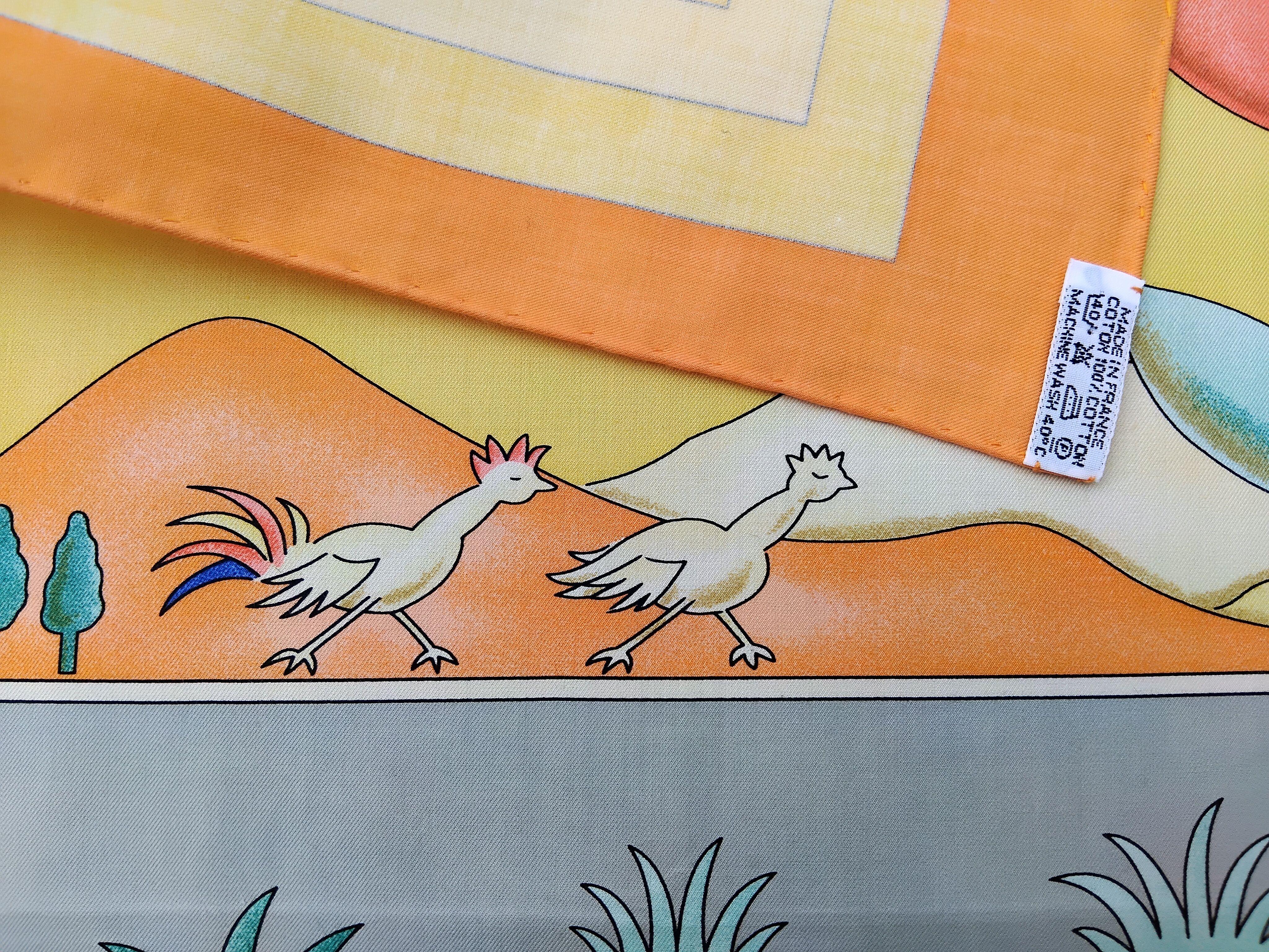 Hermès Cotton Scarf Le Printemps Spring 4 Seasons J.Metz RARE For Sale 7