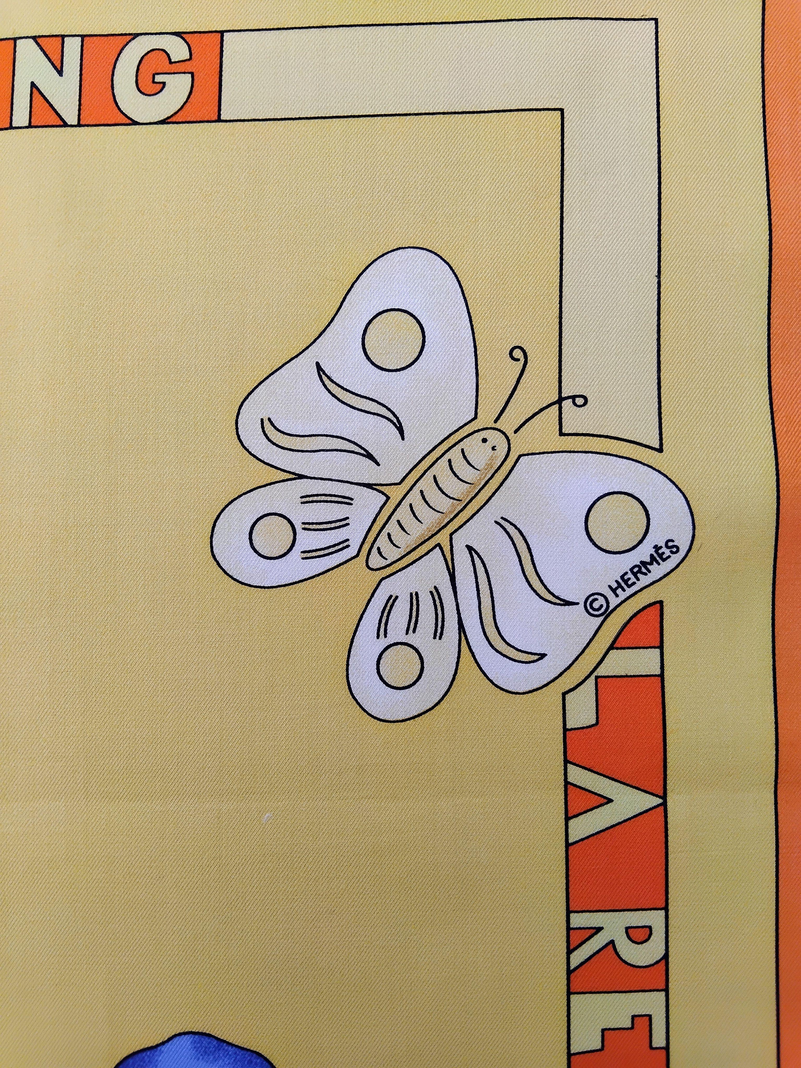 Hermès Cotton Scarf Le Printemps Spring 4 Seasons J.Metz RARE For Sale 8