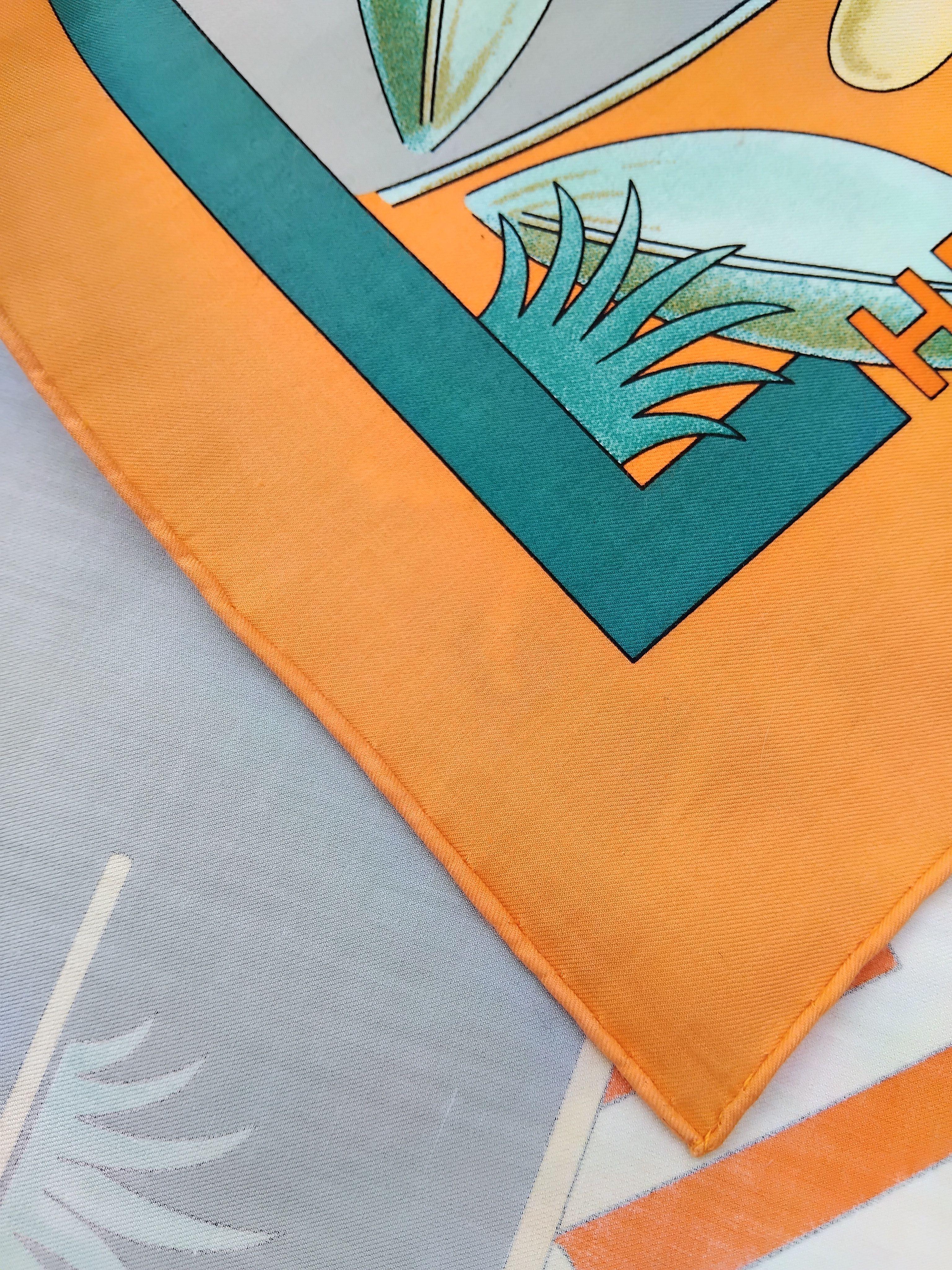 Hermès Cotton Scarf Le Printemps Spring 4 Seasons J.Metz RARE For Sale 9