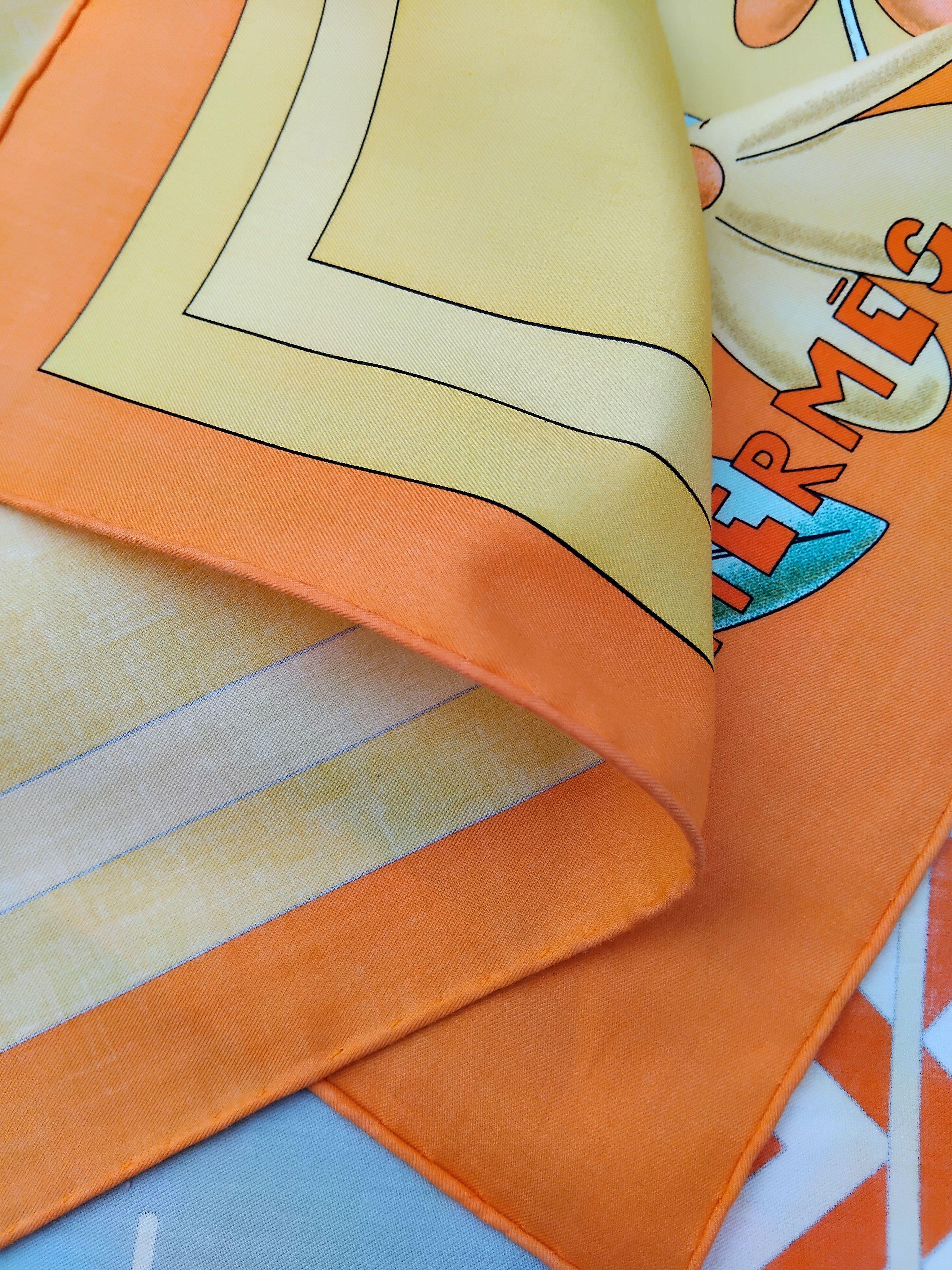 Hermès Cotton Scarf Le Printemps Spring 4 Seasons J.Metz RARE For Sale 10
