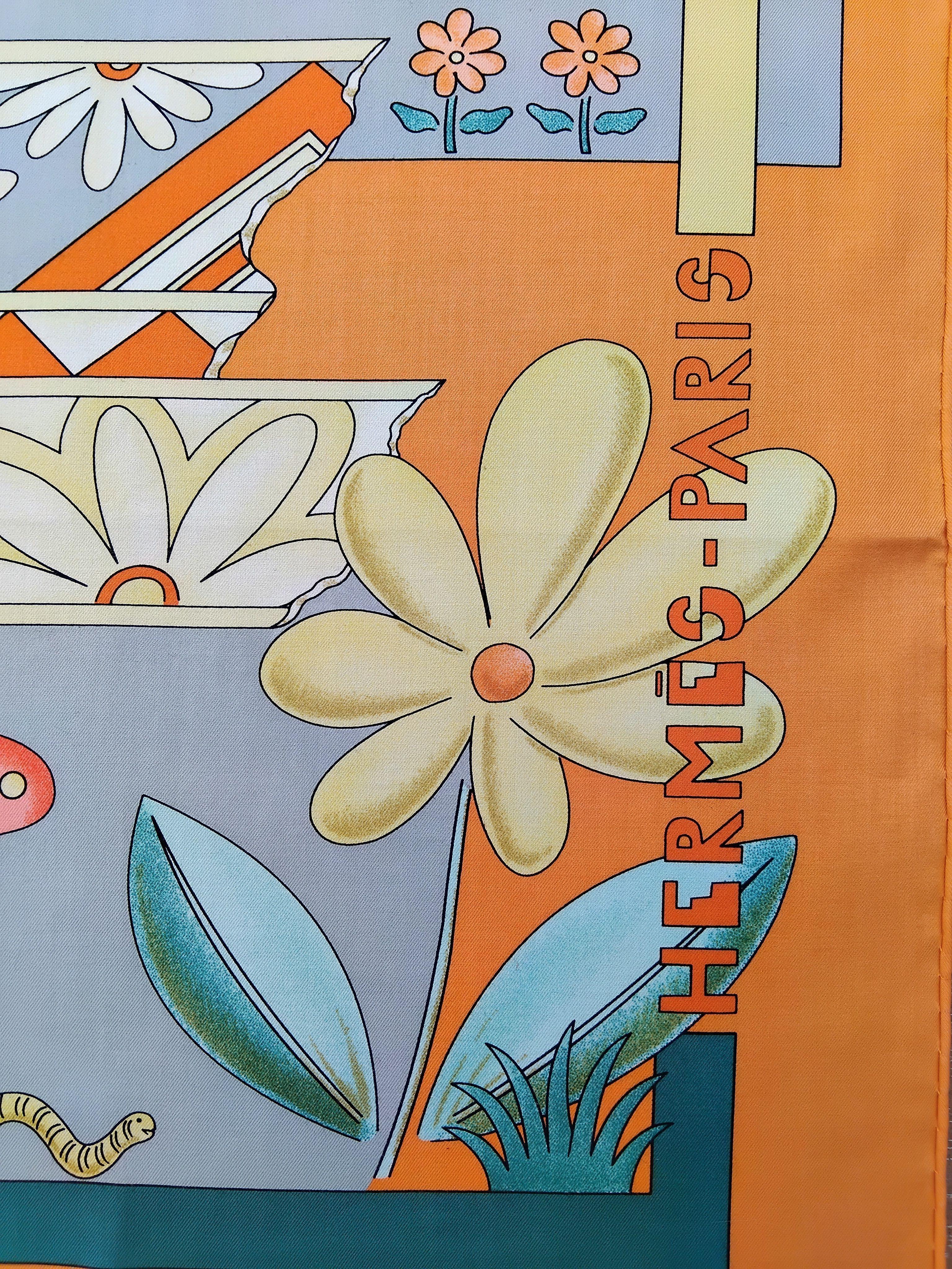 Hermès Cotton Scarf Le Printemps Spring 4 Seasons J.Metz RARE For Sale 1