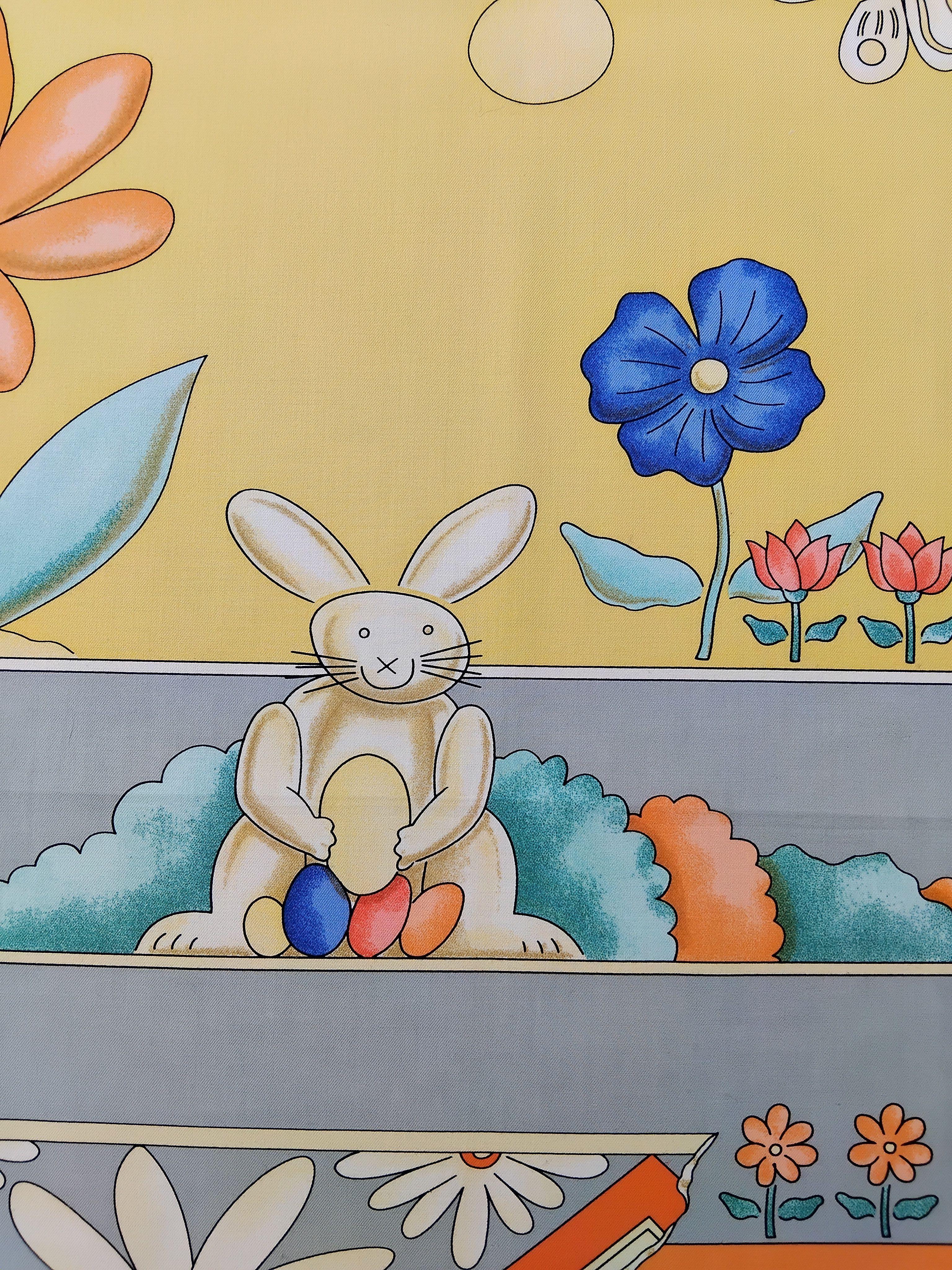 Hermès Cotton Scarf Le Printemps Spring 4 Seasons J.Metz RARE For Sale 3