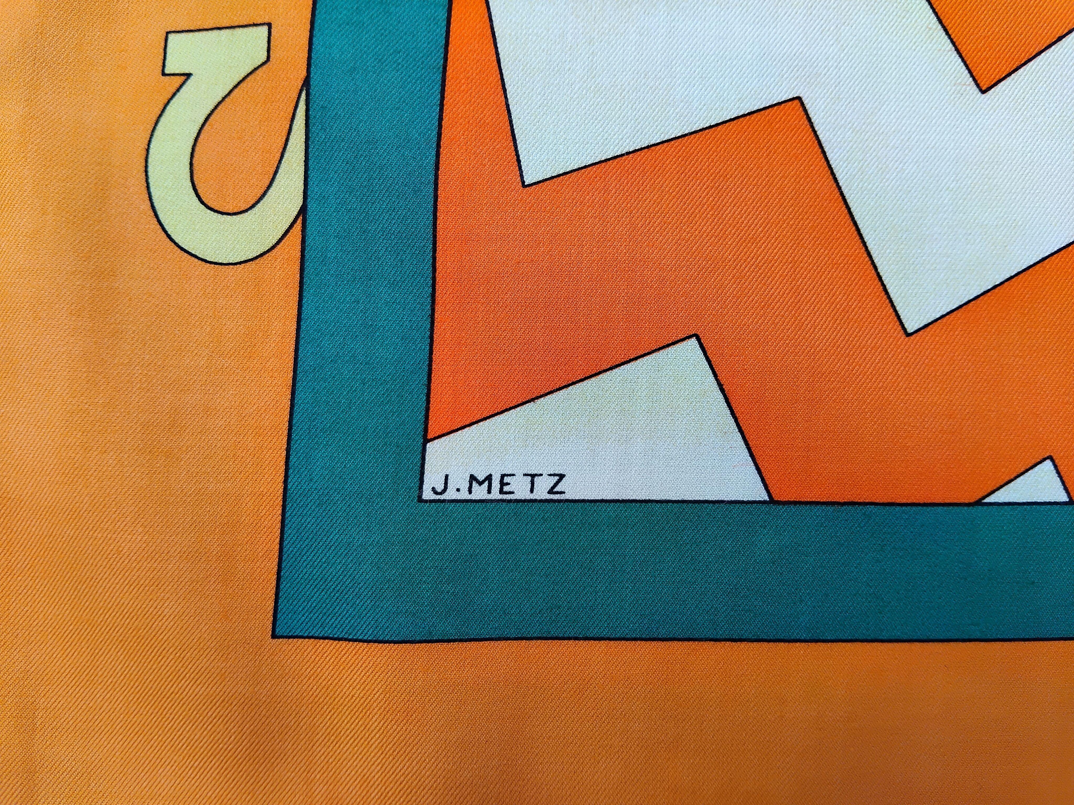 Hermès Cotton Scarf Le Printemps Spring 4 Seasons J.Metz RARE For Sale 5