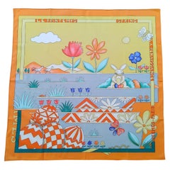 Hermès Cotton Scarf Le Printemps Spring 4 Seasons J.Metz RARE