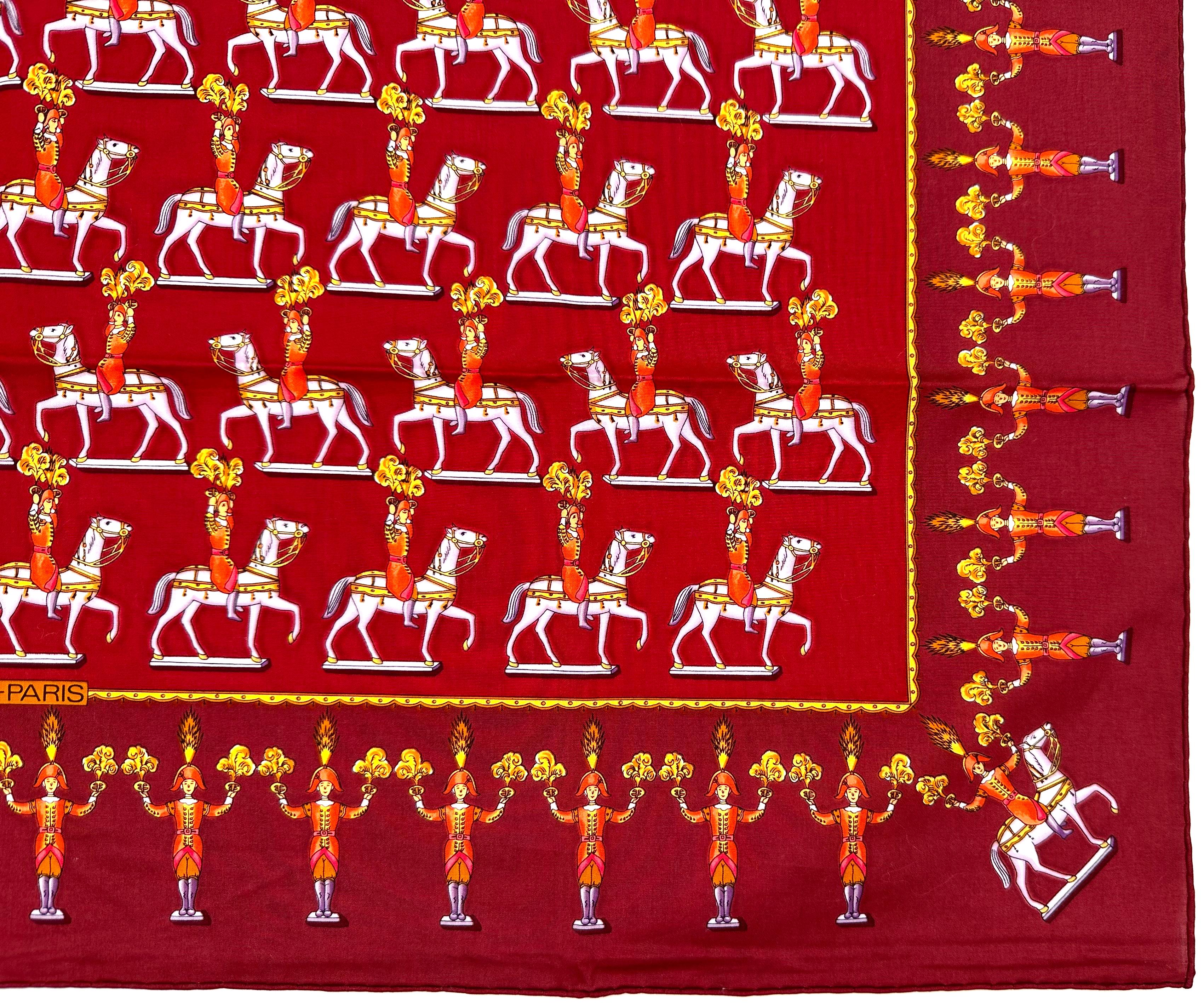 
Sciarpa di cotone di Hermes, Les Artificiers, disegnata da Michel Duchene.
26,5 per 26,5 pollici.
Rapporto sulle condizioni
Buone condizioni.