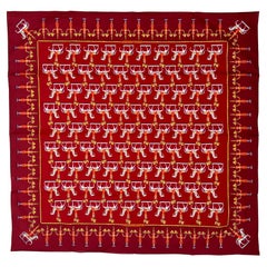 Hermes Cotton Scarf, Les Artificiers, designed by Michel Duchene