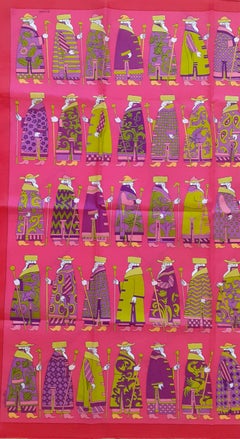 Hermès Cotton Scarf Parade A Moscou Pink 70 cm RARE