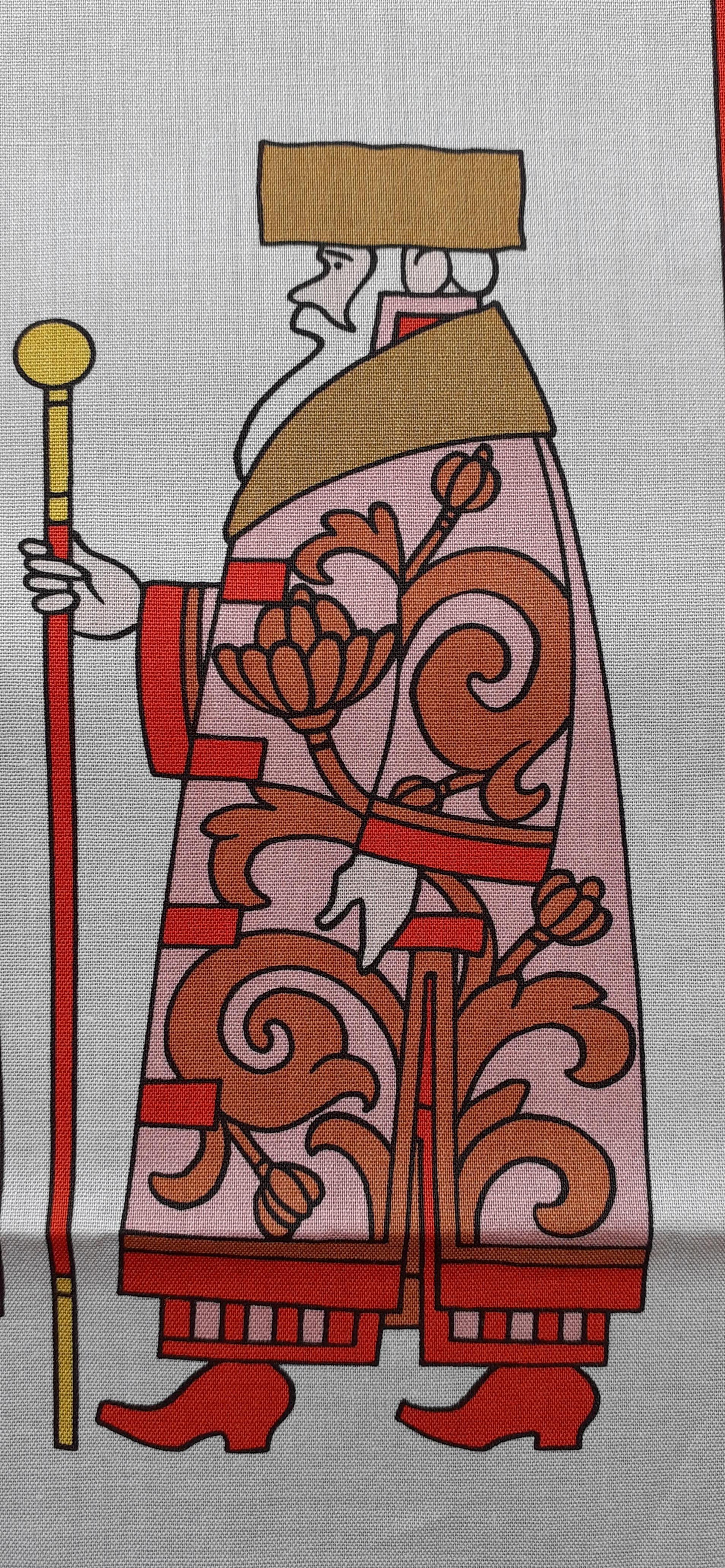 Hermès Cotton Scarf Parade A Moscou White Red 67 cm RARE 5