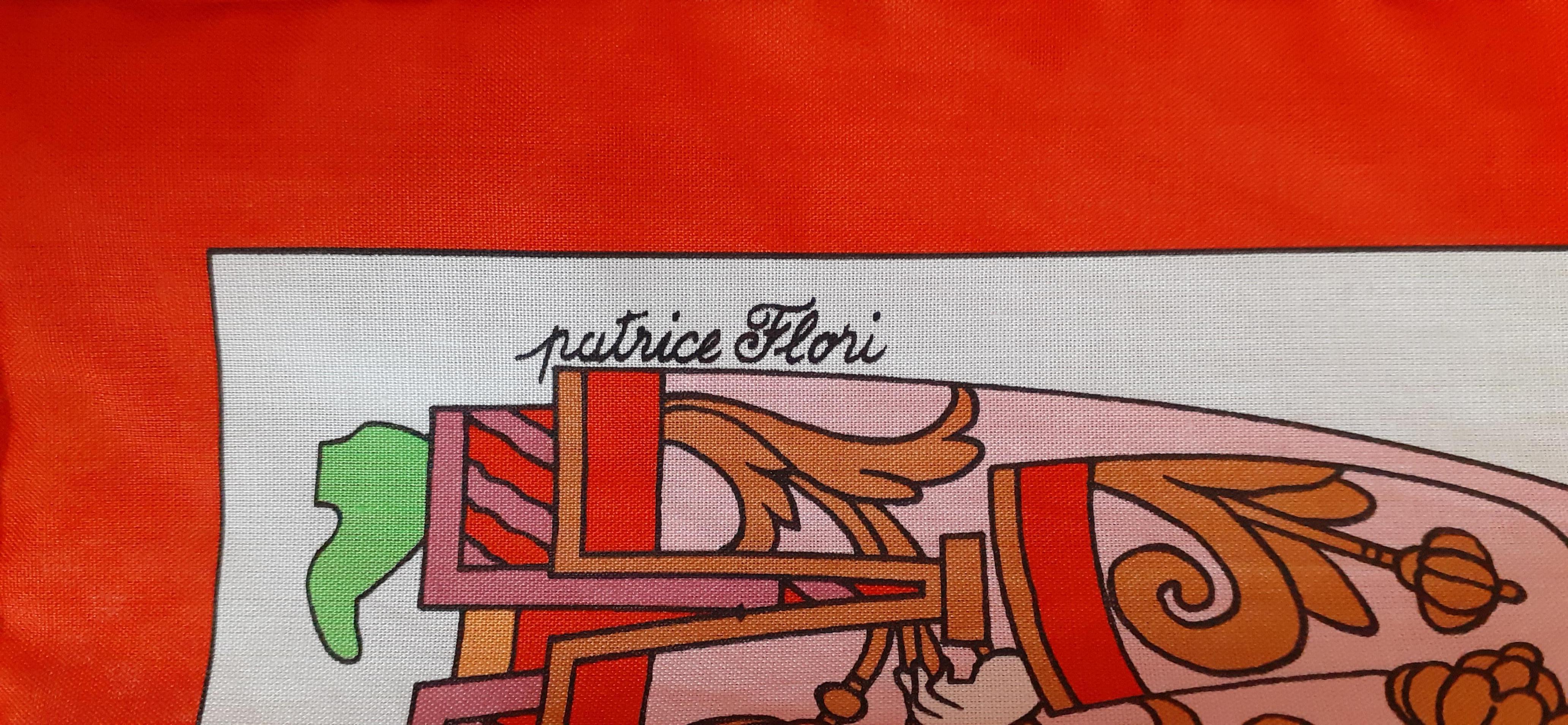 Hermès Cotton Scarf Parade A Moscou White Red 67 cm RARE 9