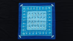 Hermès Cotton Scarf Sailor Flag Semaphore Alphabet Navy Theme Blue 26'