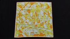 Hermès Cotton Scarf Step into the Frame Men's Universe 2019 Yellow Orange 65 cm