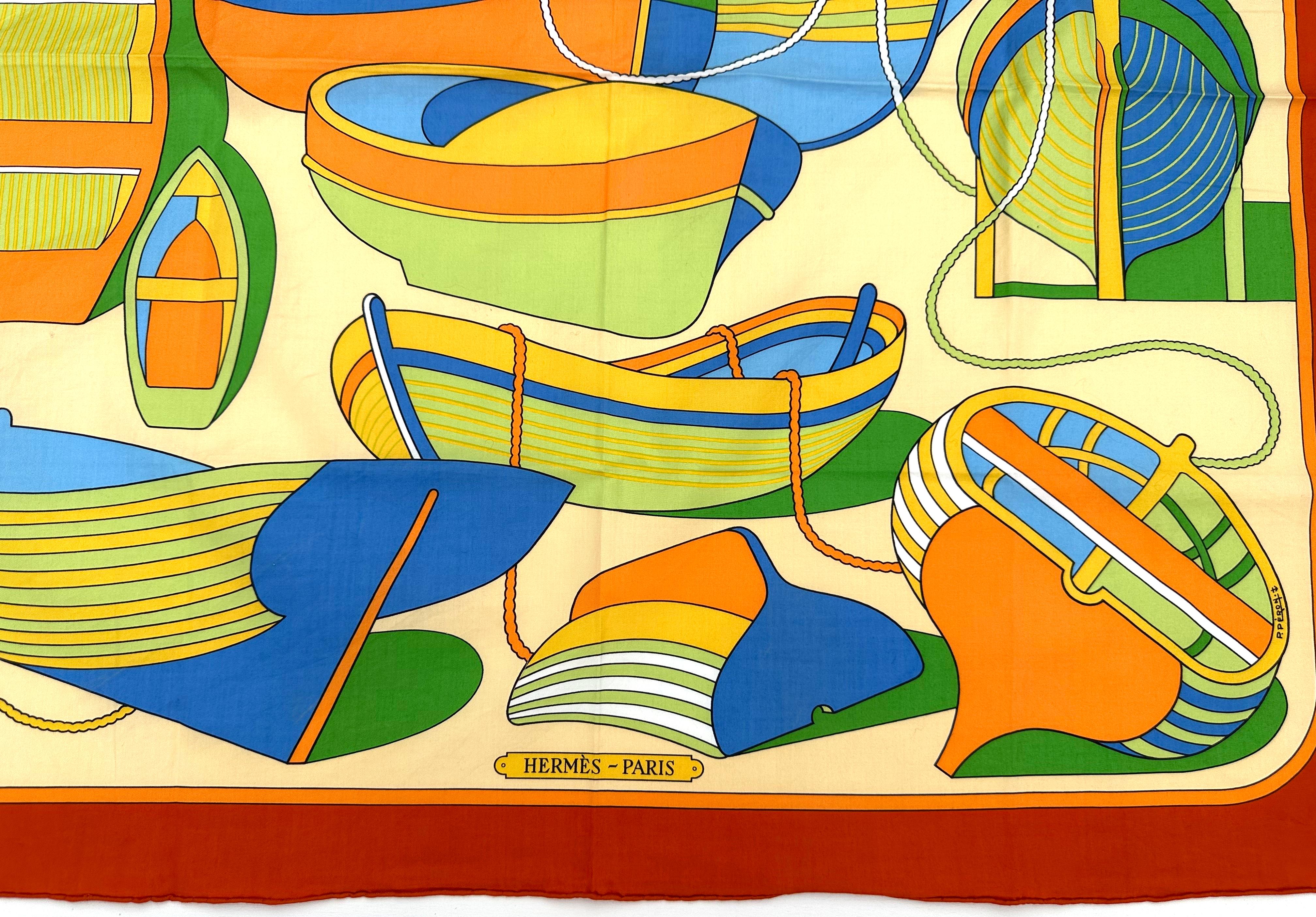
Hermes Cotton Scarf; Thalassa
designed by Pierre Peron. 26.5 by 26.5 in.
Condition Report
Good condition.