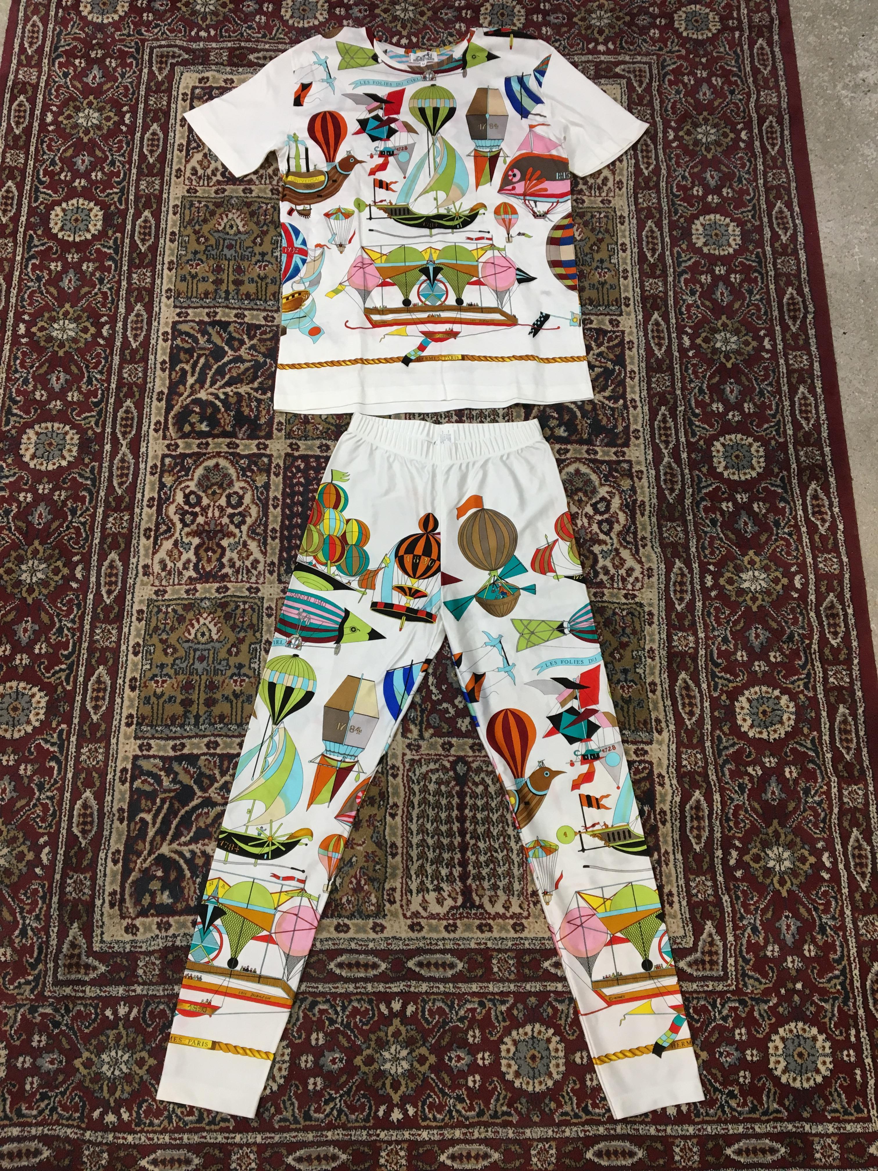 Beige Hermes Cotton t-shirt and Lyca Pant 