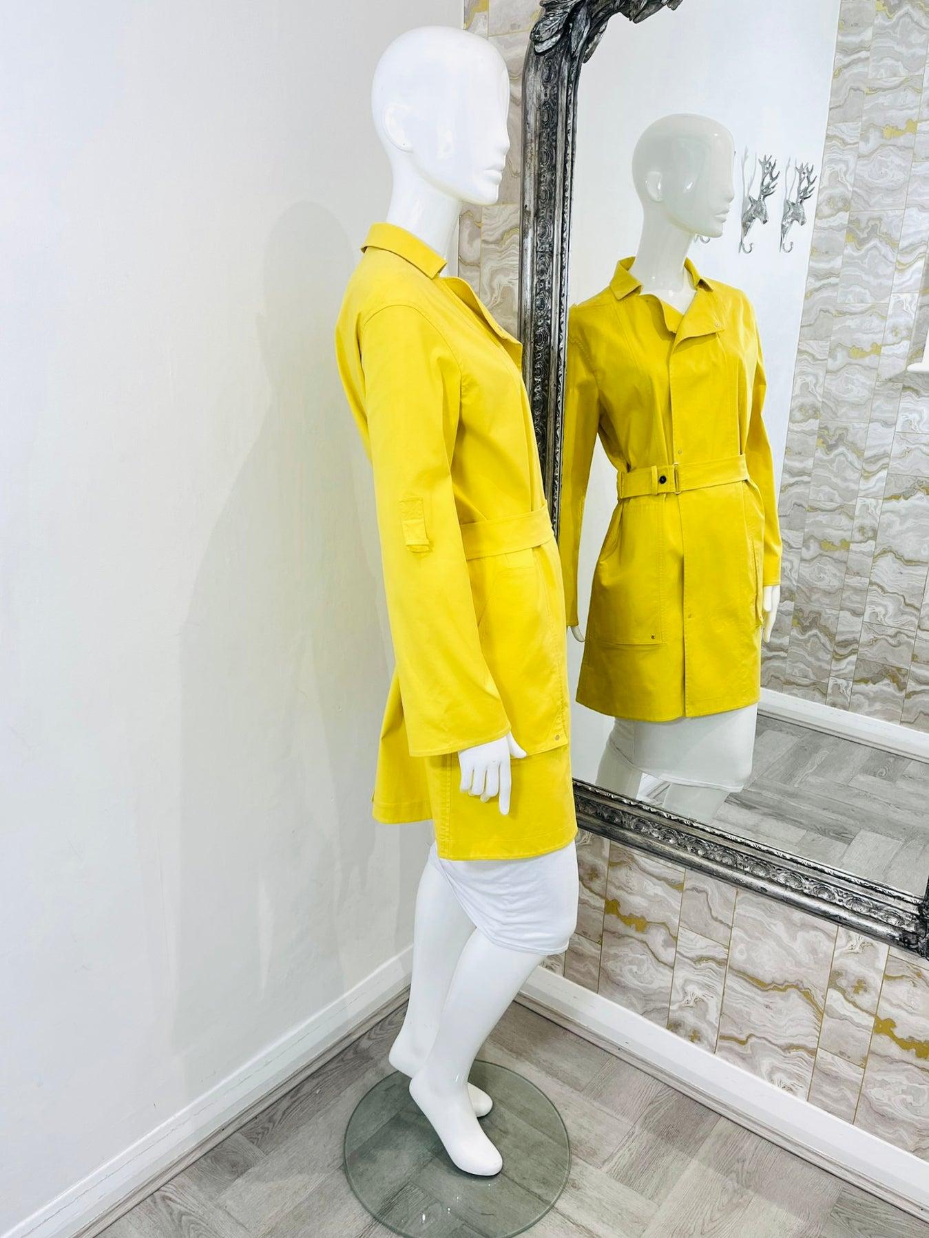 Yellow Hermes Cotton Trench Coat For Sale
