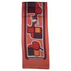 Hermes Coupés Chal de seda doble 172x34cm Salmón 1970 RARO VINTAGE