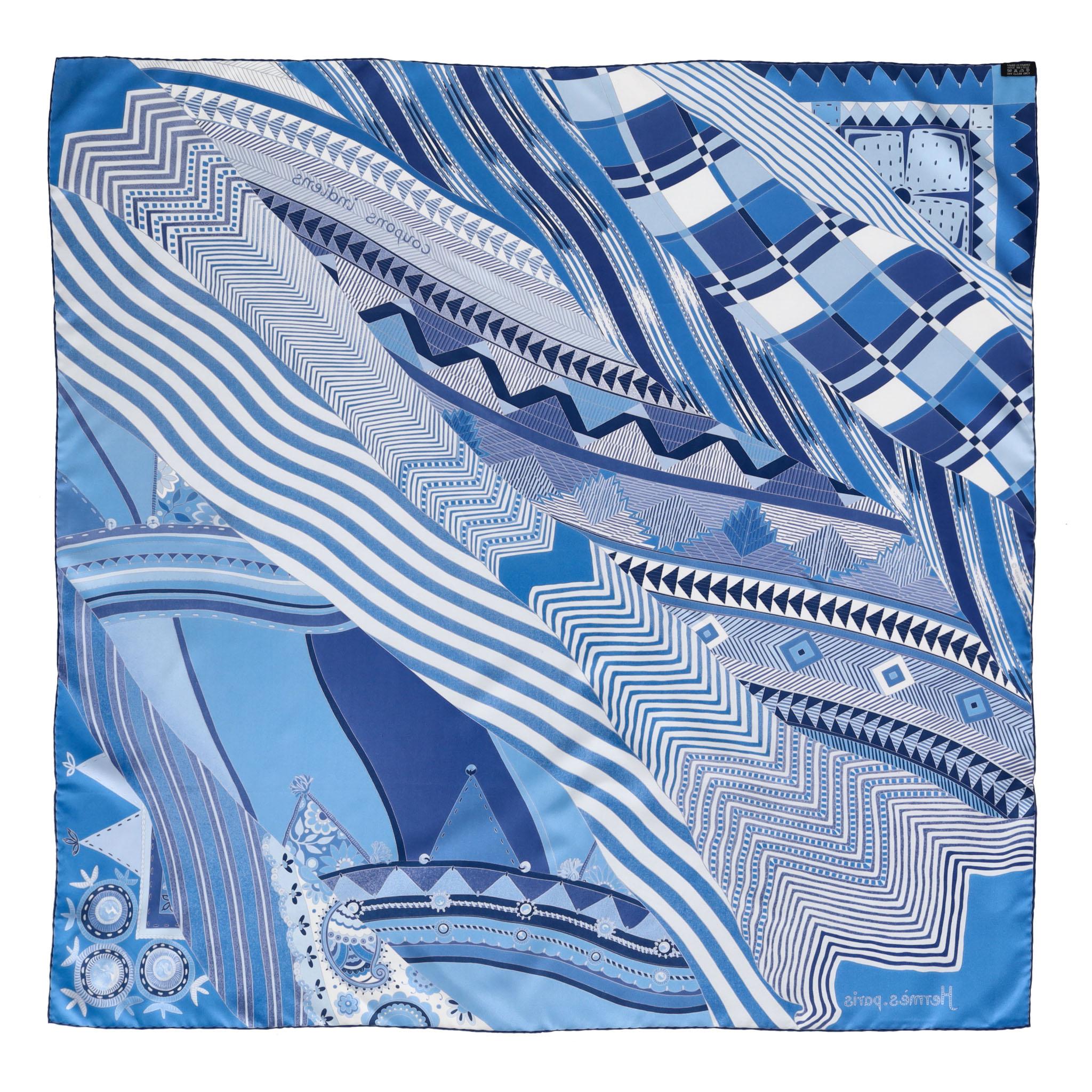 Hermès 'Coupons Indien' Silk Scarf By by Aline Honore en Excelente estado para la venta en London, GB