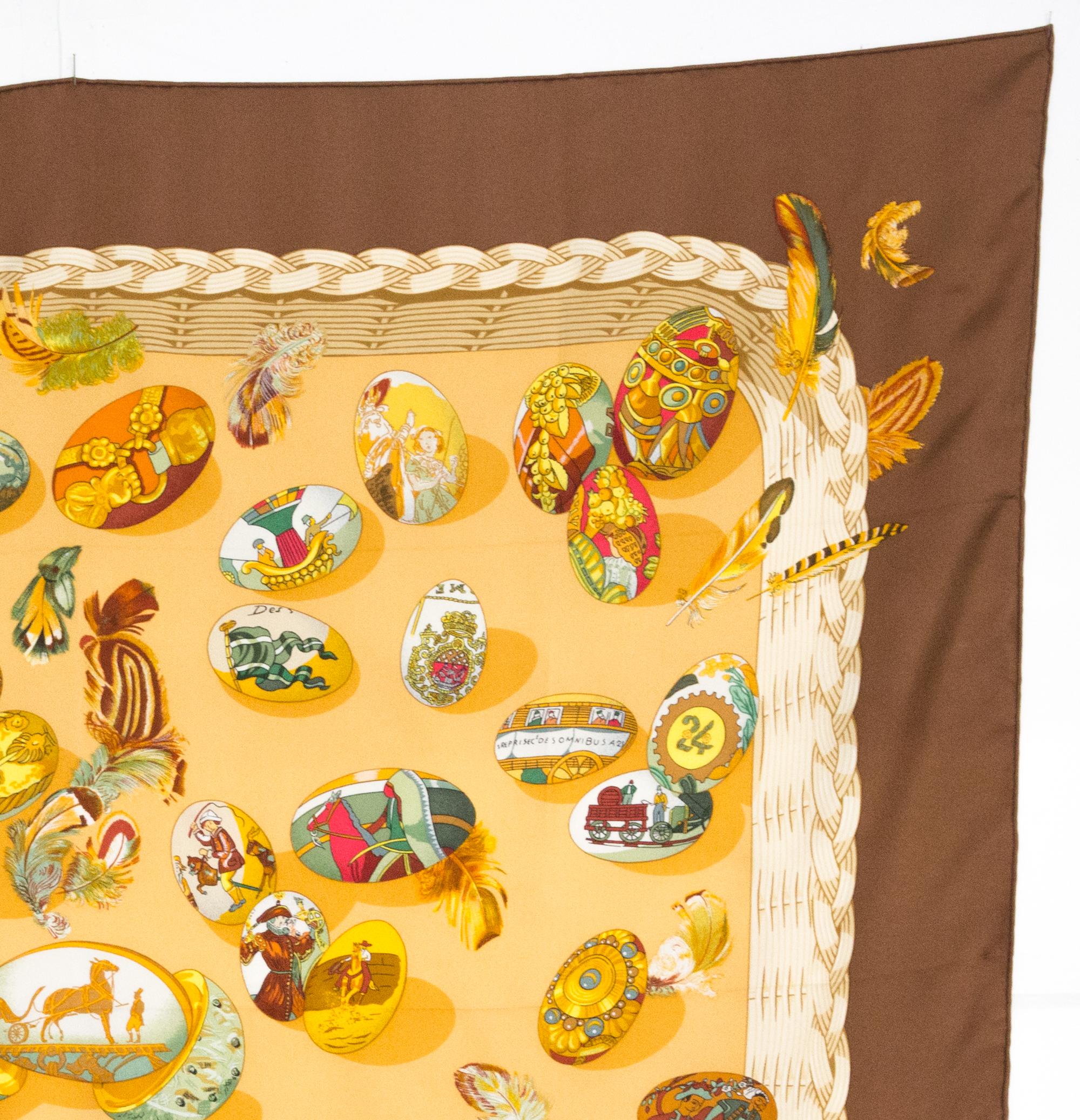 Hermes Couvee D Hermes by Caty Latham Silk Scarf In Good Condition For Sale In Paris, FR