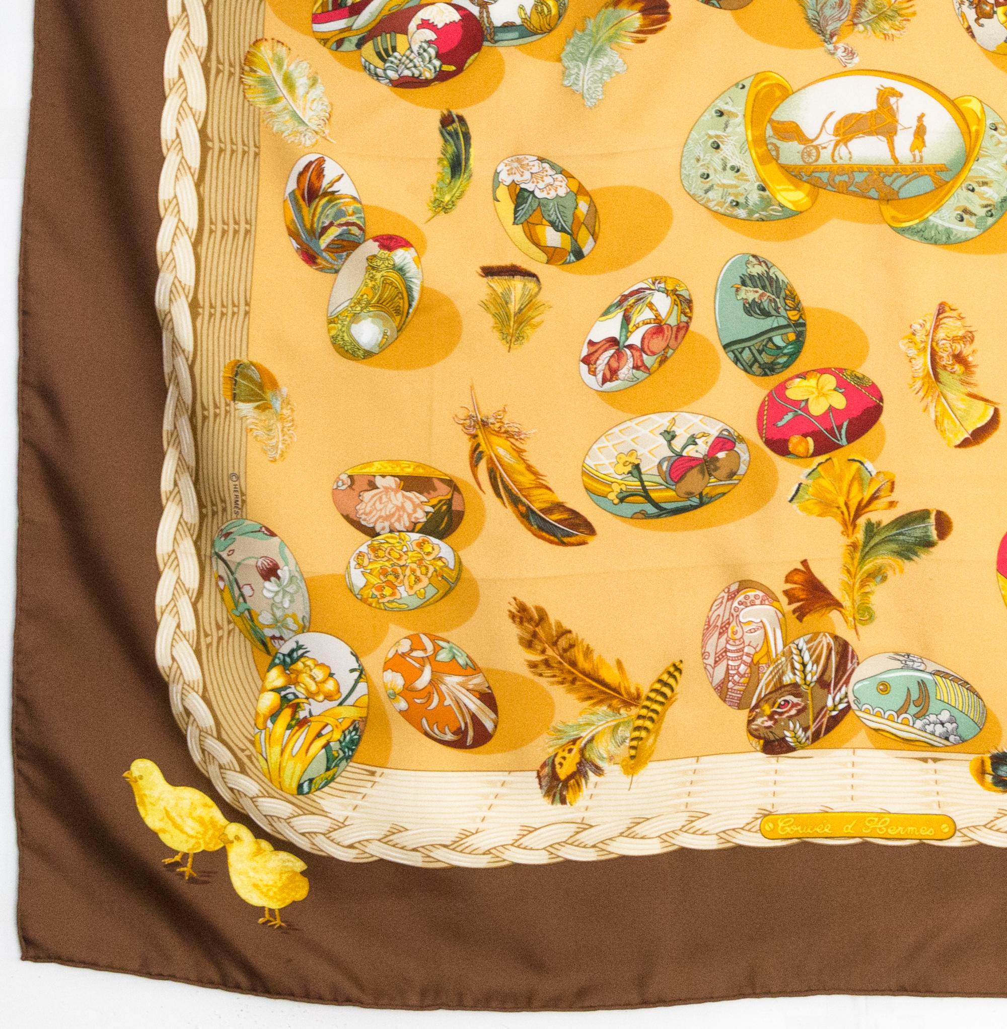Women's or Men's Hermes Couvee D Hermes by Caty Latham Silk Scarf For Sale