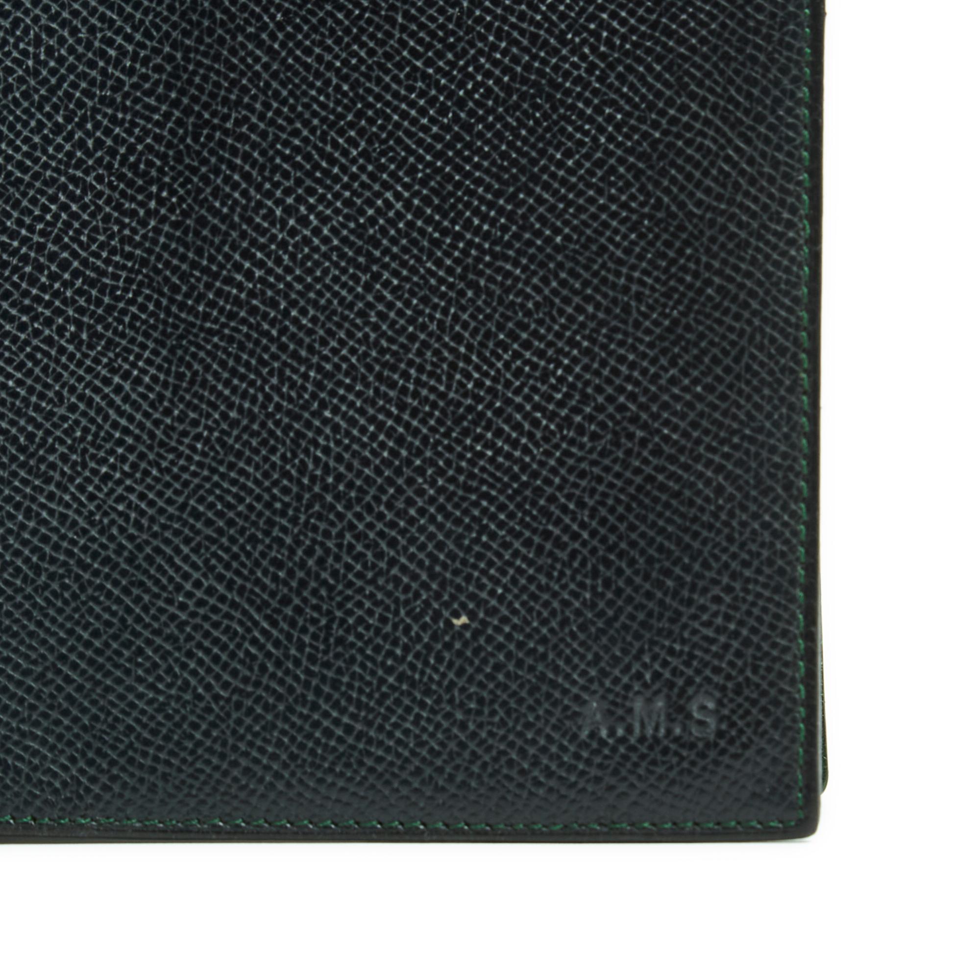 Hermès Couverture Agenda Globe Trotter Black Green Leather Agenda Cover Hermes 1