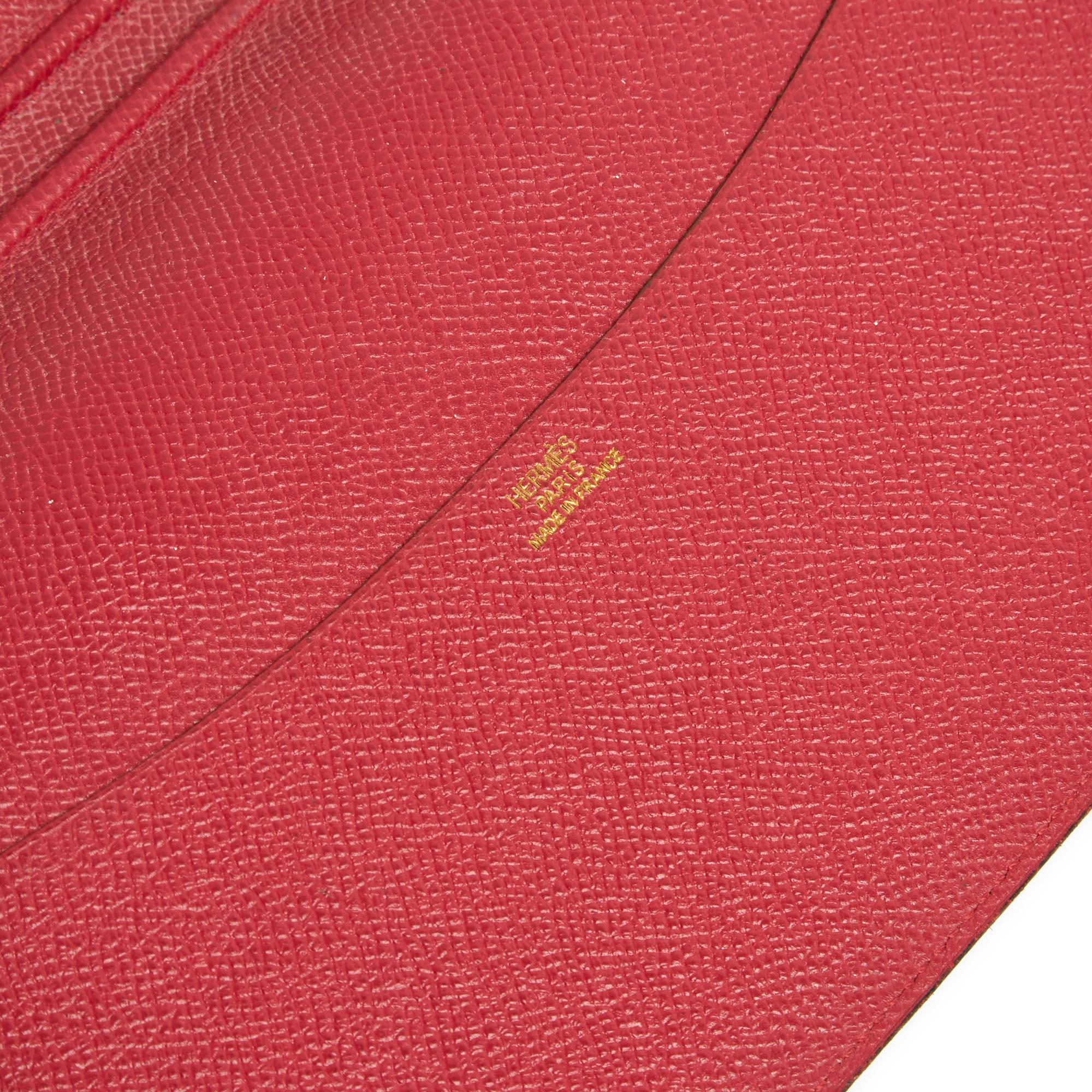 Noir Hermès Couverture Agenda Globe Trotter Couverture Agenda en cuir rouge noir Hermès en vente
