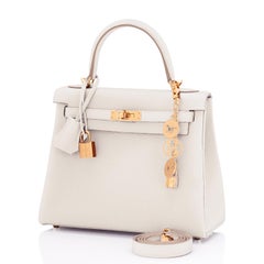 Hermes Craie 25cm Baby Kelly Togo Retourne Shoulder Bag Gold  Z Stamp, 2021