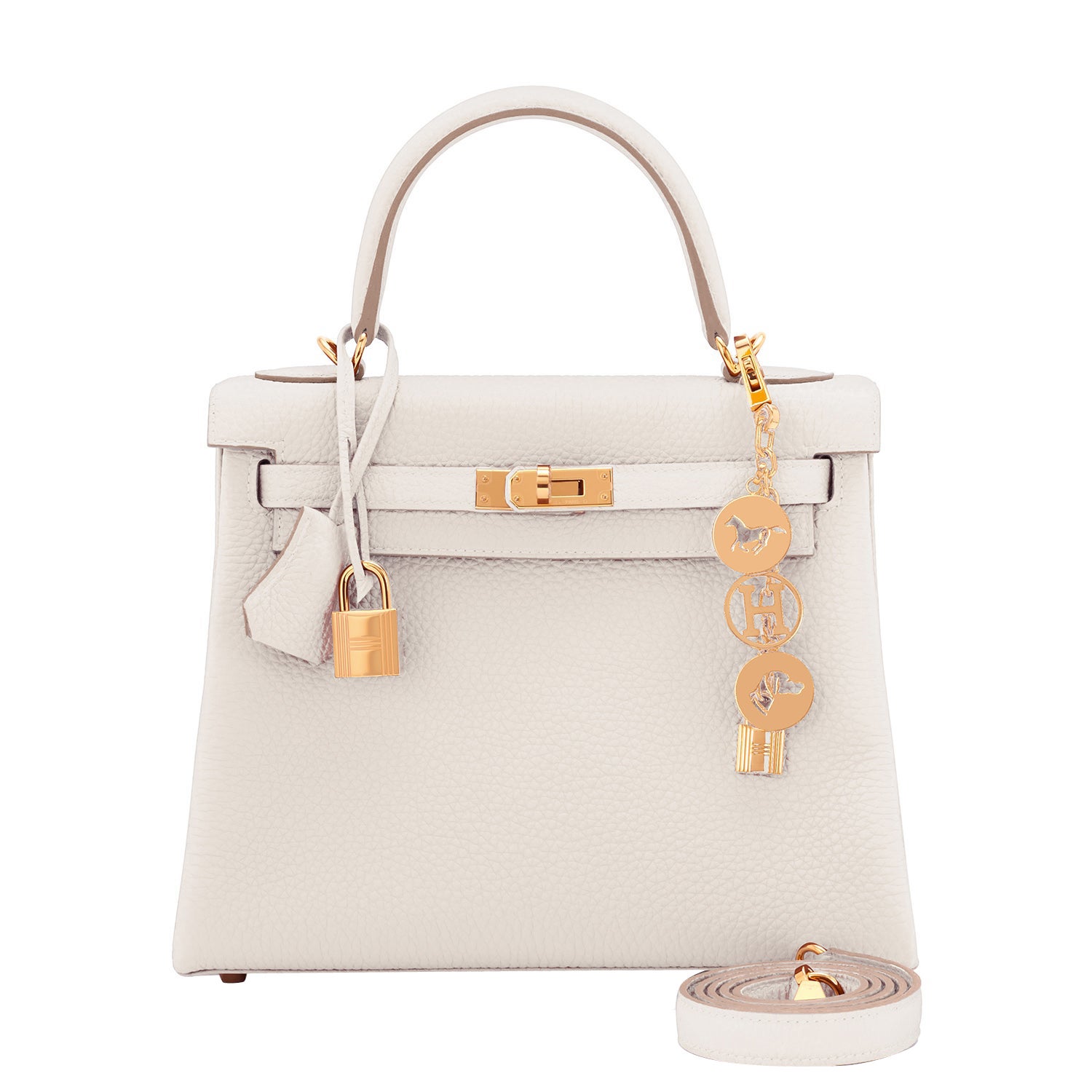 Hermes Craie 25cm Baby Kelly Togo Retourne Shoulder Bag Gold  Z Stamp, 2021
