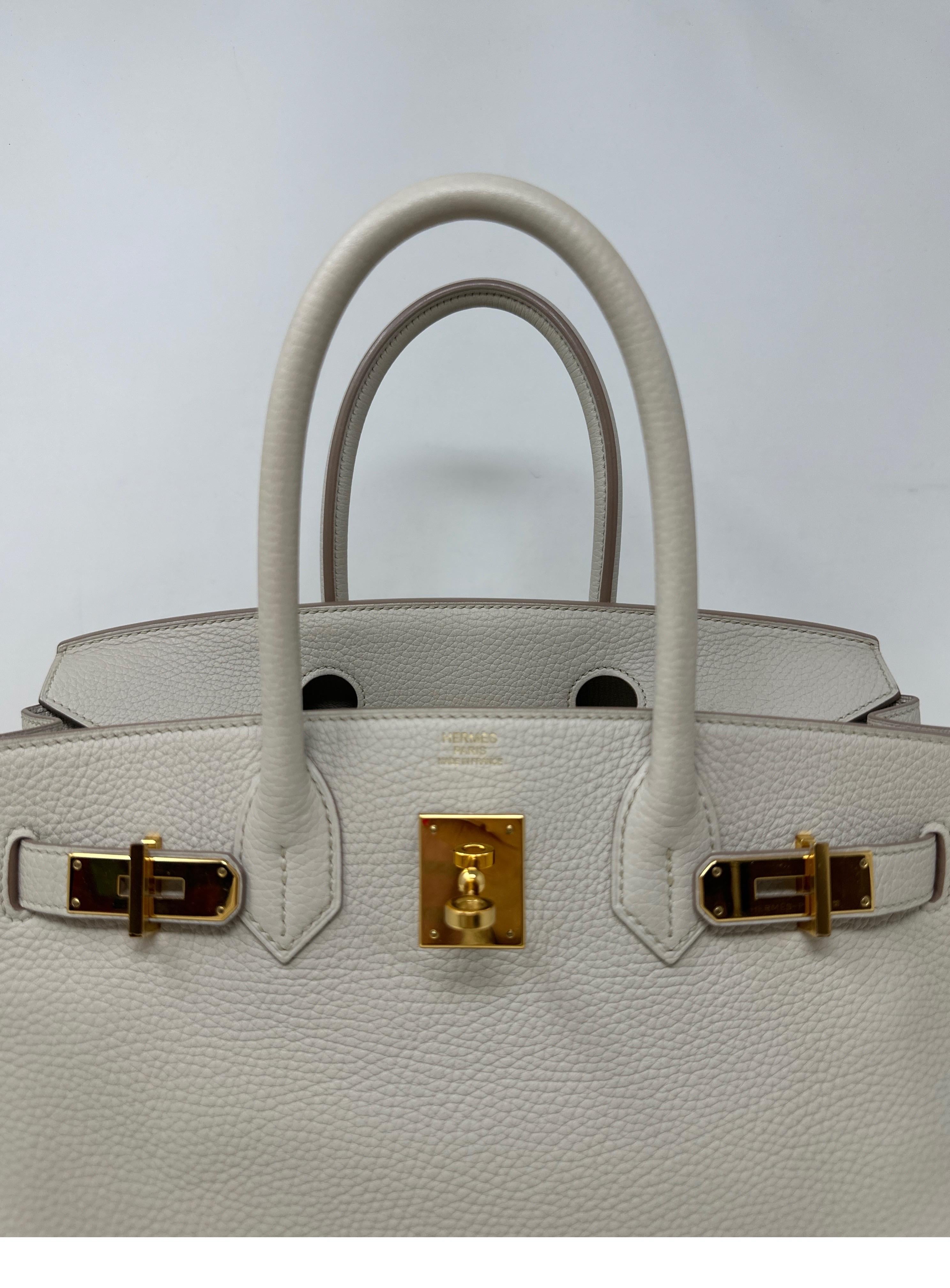 Sac Hermes Craie Birkin 30  Excellent état - En vente à Athens, GA