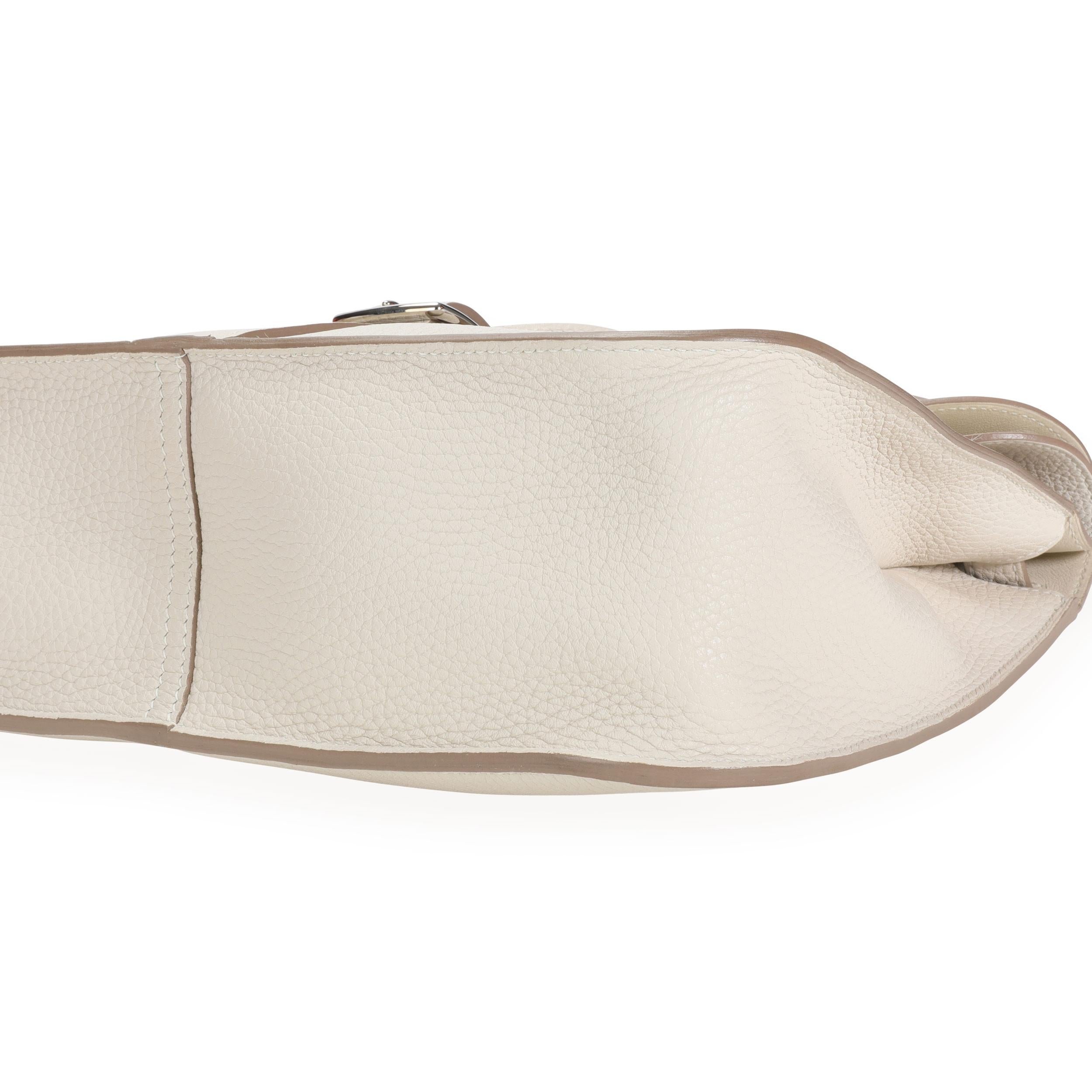 Beige Hermès Craie Clémence Halzan 31 PHW