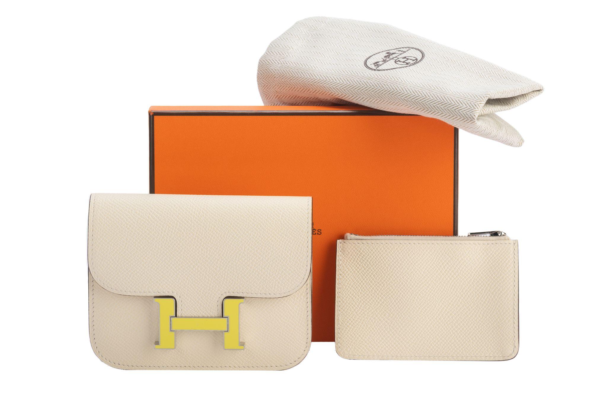 Hermes Craie Constance Slim Brieftasche Gürtel BNIB im Angebot 6